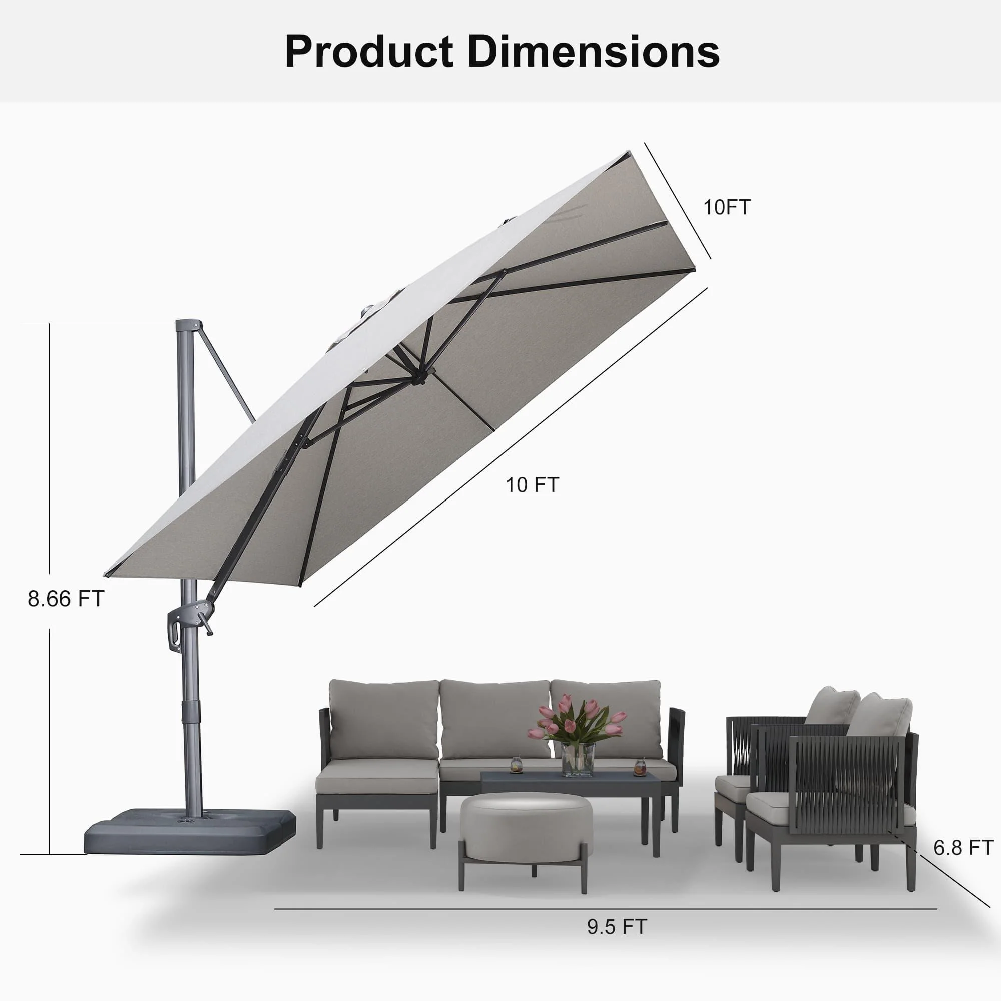 PURPLE LEAF UV Resistant Affordable Patio Outdoor Umbrella with Recycled Fabric - Image 73