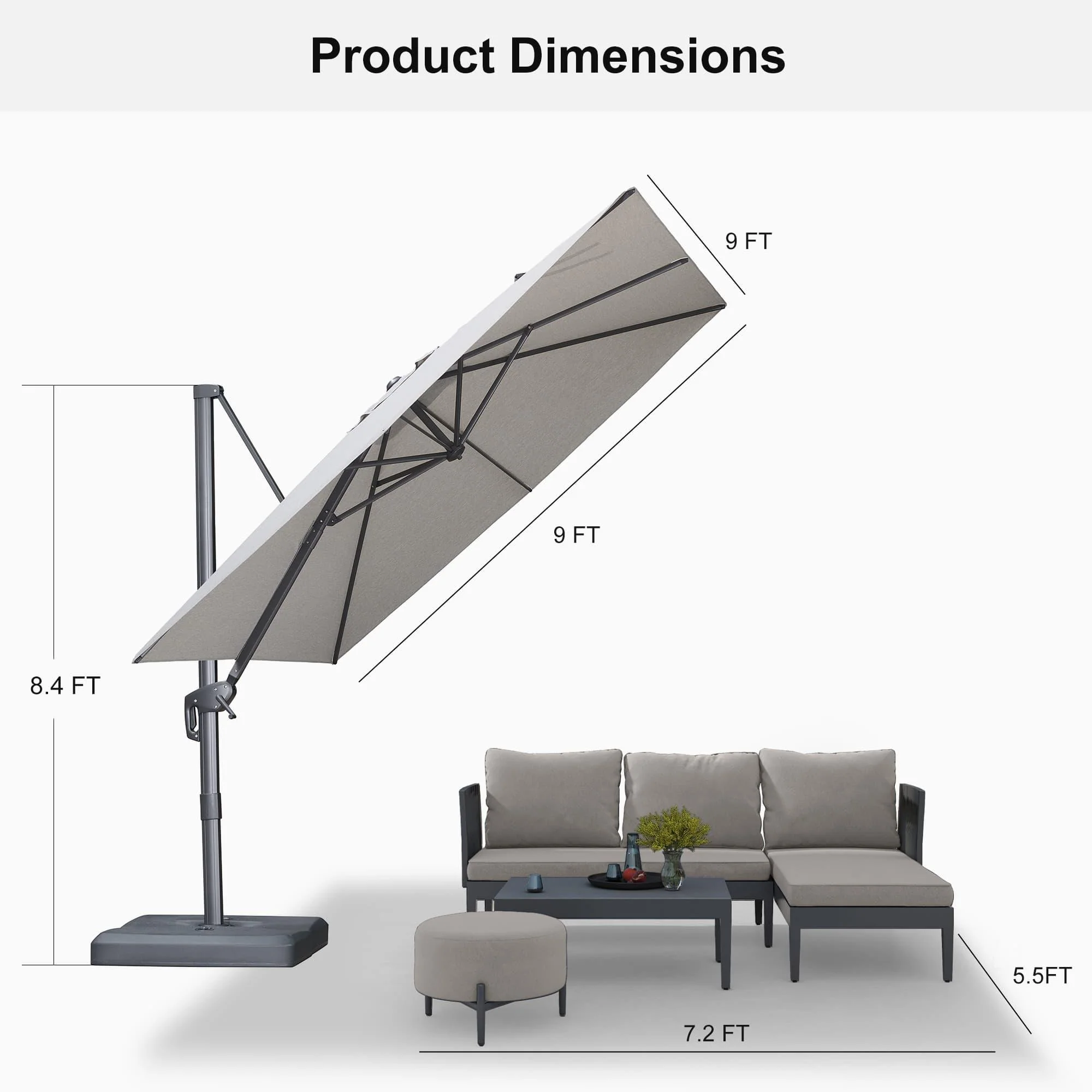 PURPLE LEAF UV Resistant Affordable Patio Outdoor Umbrella with Recycled Fabric - Image 74