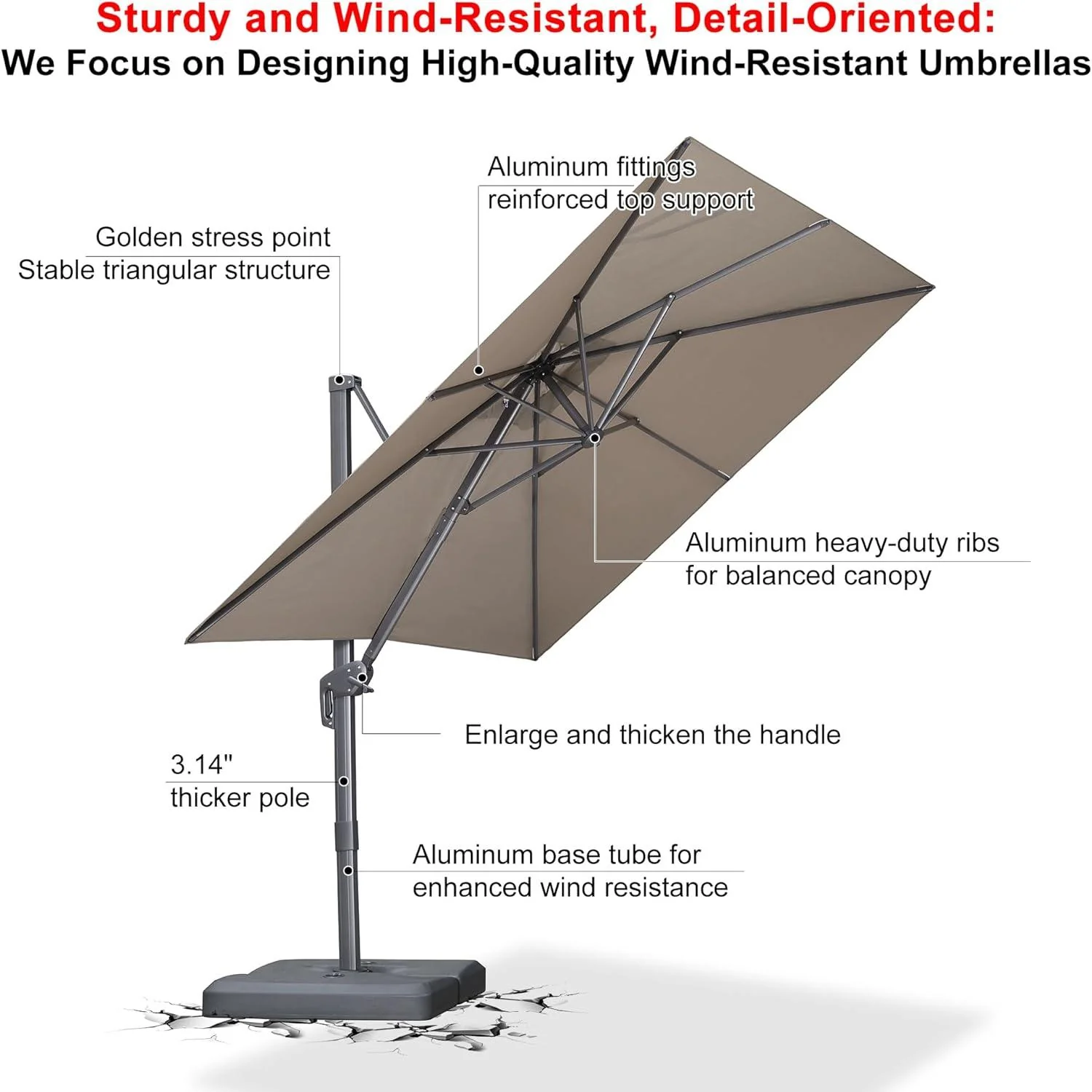 PURPLE LEAF UV Resistant Affordable Patio Outdoor Umbrella with Recycled Fabric - Image 75