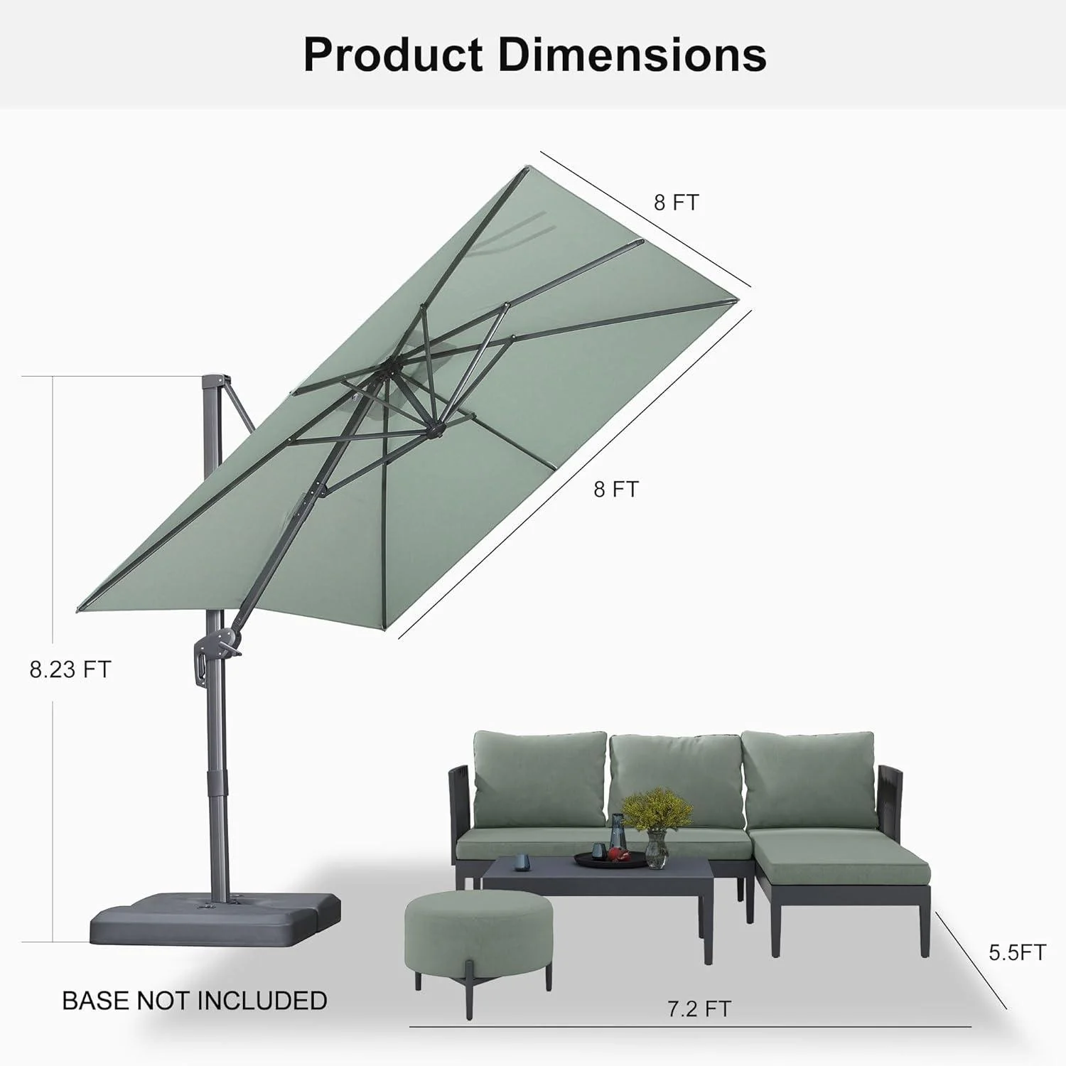 PURPLE LEAF UV Resistant Affordable Patio Outdoor Umbrella with Recycled Fabric - Image 24