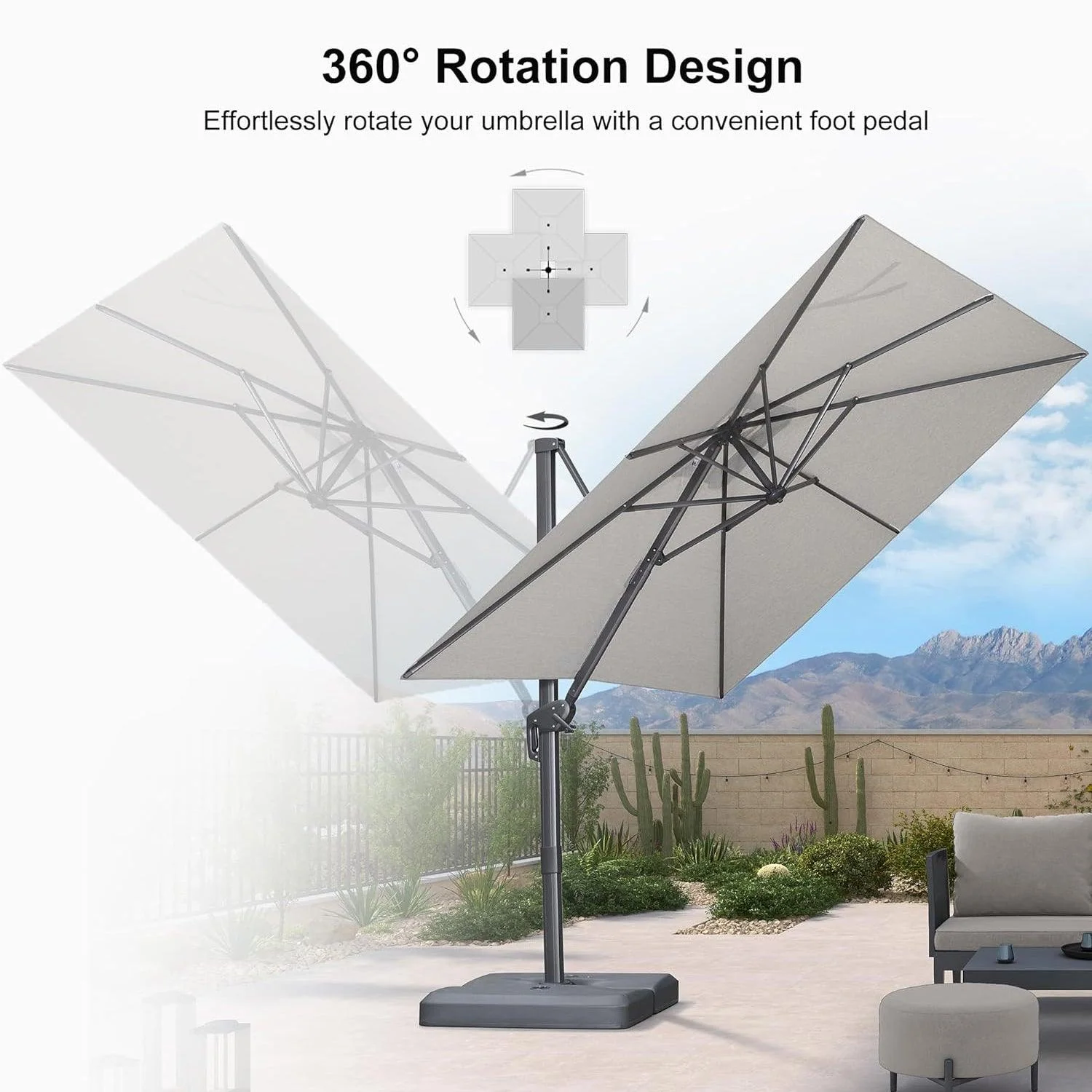 PURPLE LEAF UV Resistant Affordable Patio Outdoor Umbrella with Recycled Fabric - Image 25