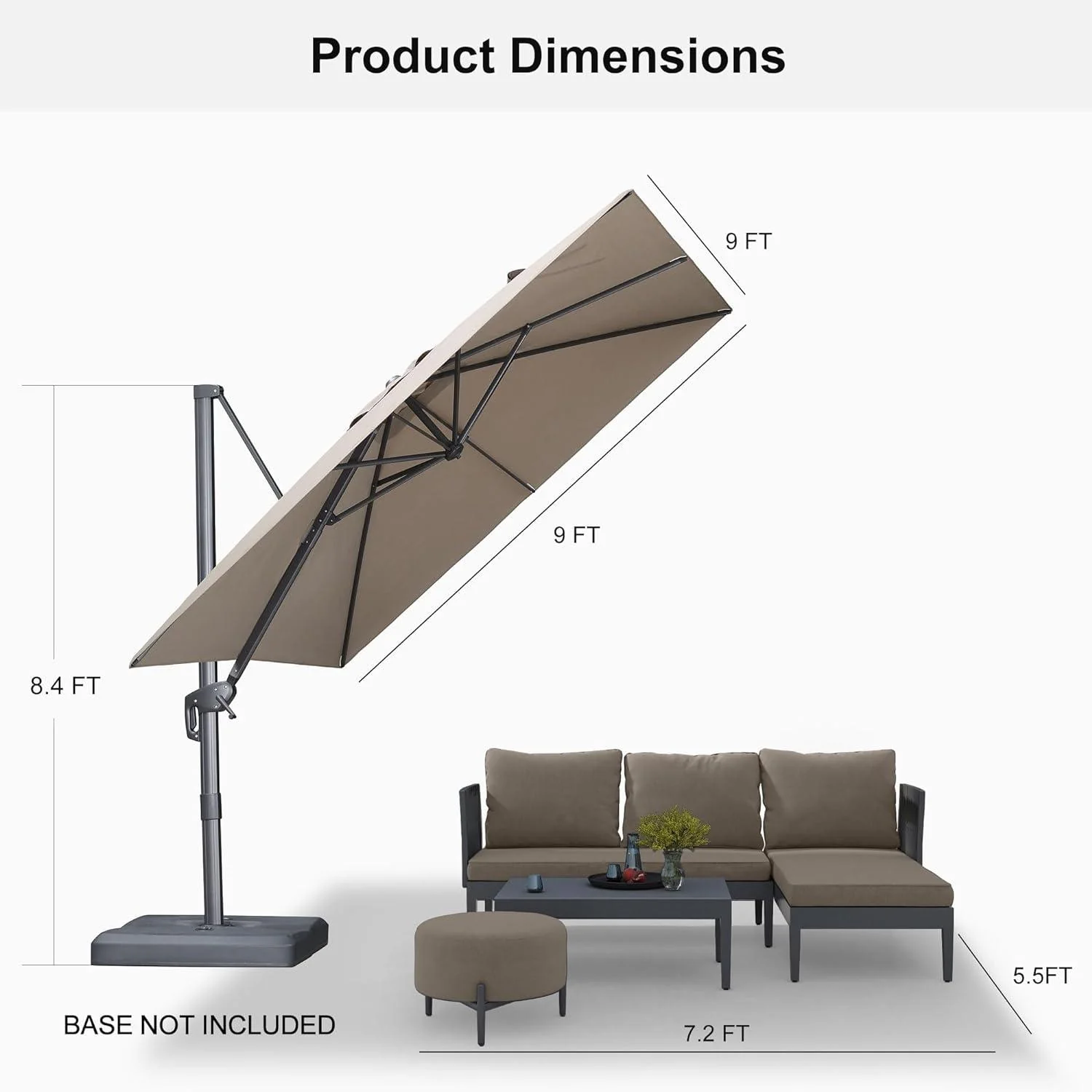 PURPLE LEAF UV Resistant Affordable Patio Outdoor Umbrella with Recycled Fabric - Image 33