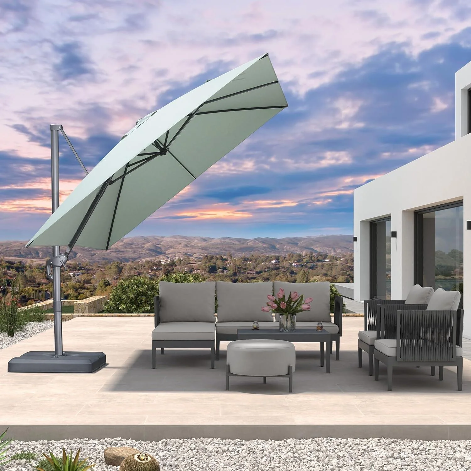 PURPLE LEAF UV Resistant Affordable Patio Outdoor Umbrella with Recycled Fabric - Image 35