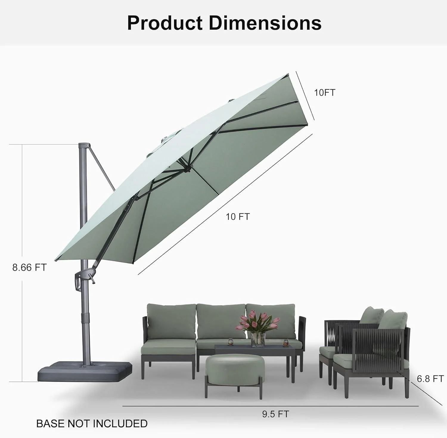 PURPLE LEAF UV Resistant Affordable Patio Outdoor Umbrella with Recycled Fabric - Image 36