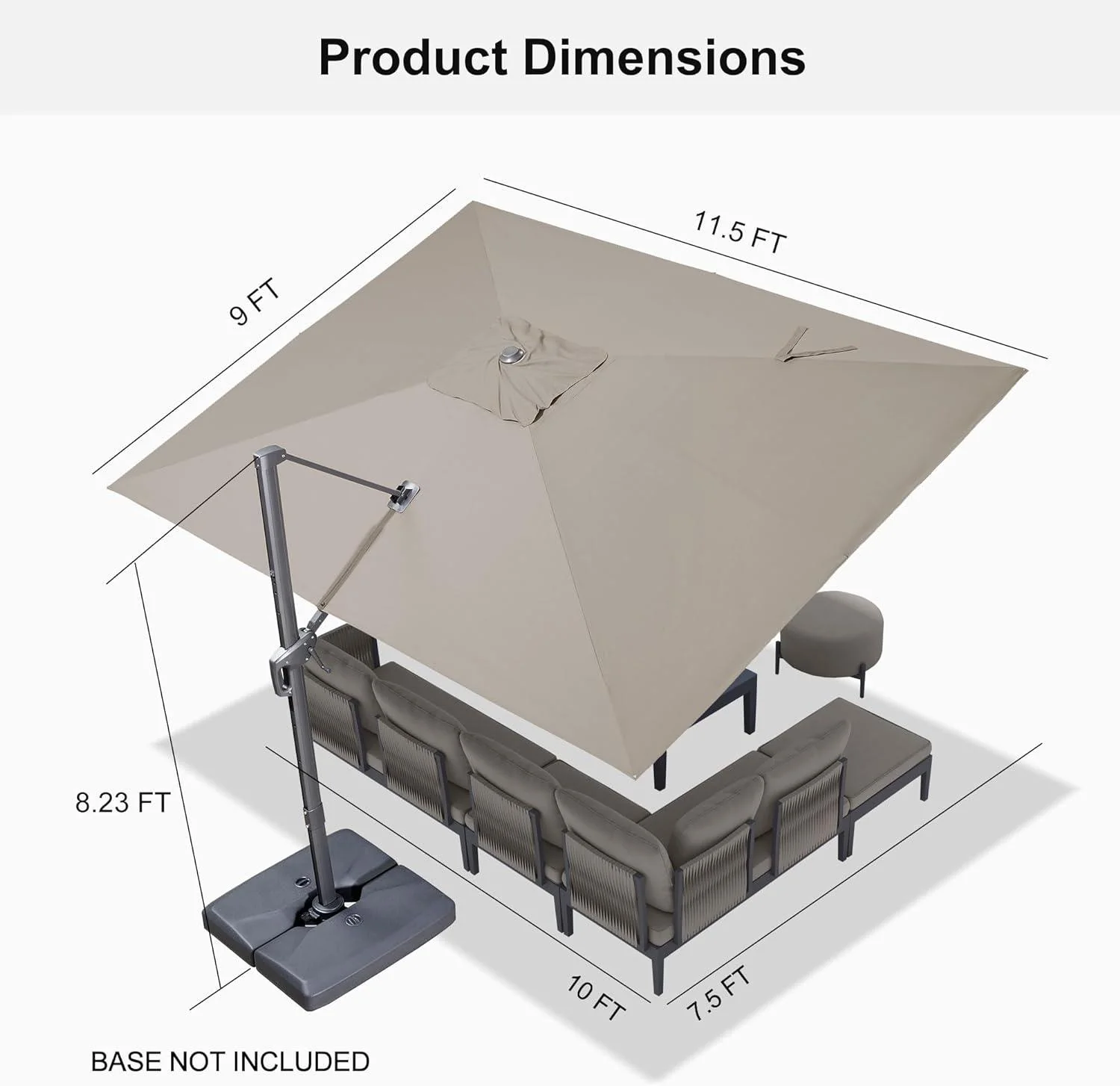 PURPLE LEAF UV Resistant Affordable Patio Outdoor Umbrella with Recycled Fabric - Image 42