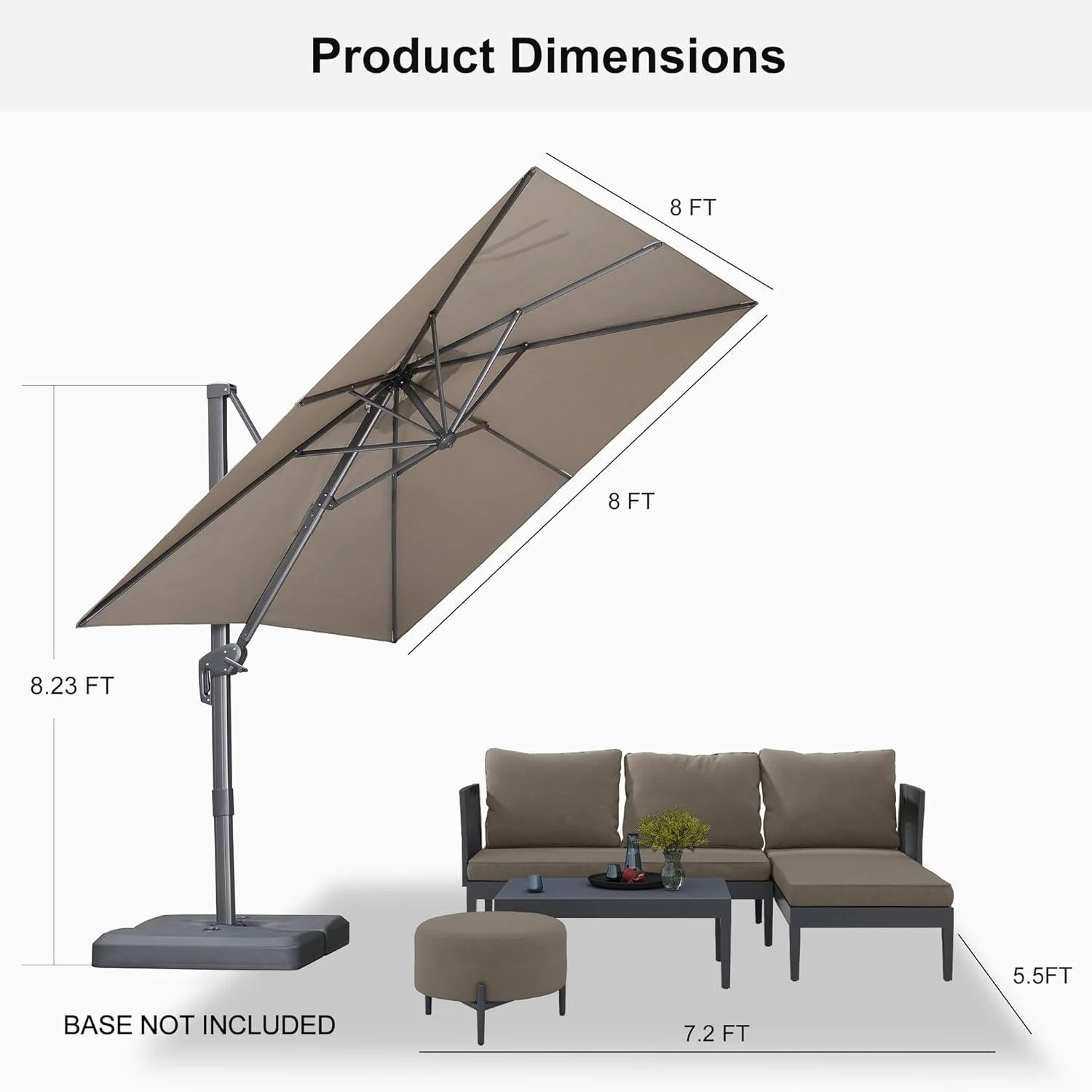 PURPLE LEAF UV Resistant Affordable Patio Outdoor Umbrella with Recycled Fabric - Image 46