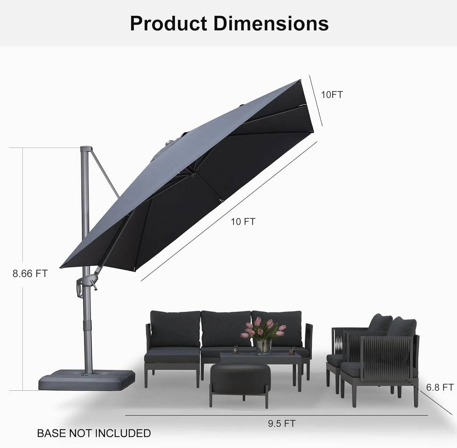 PURPLE LEAF UV Resistant Affordable Patio Outdoor Umbrella with Recycled Fabric - Image 48