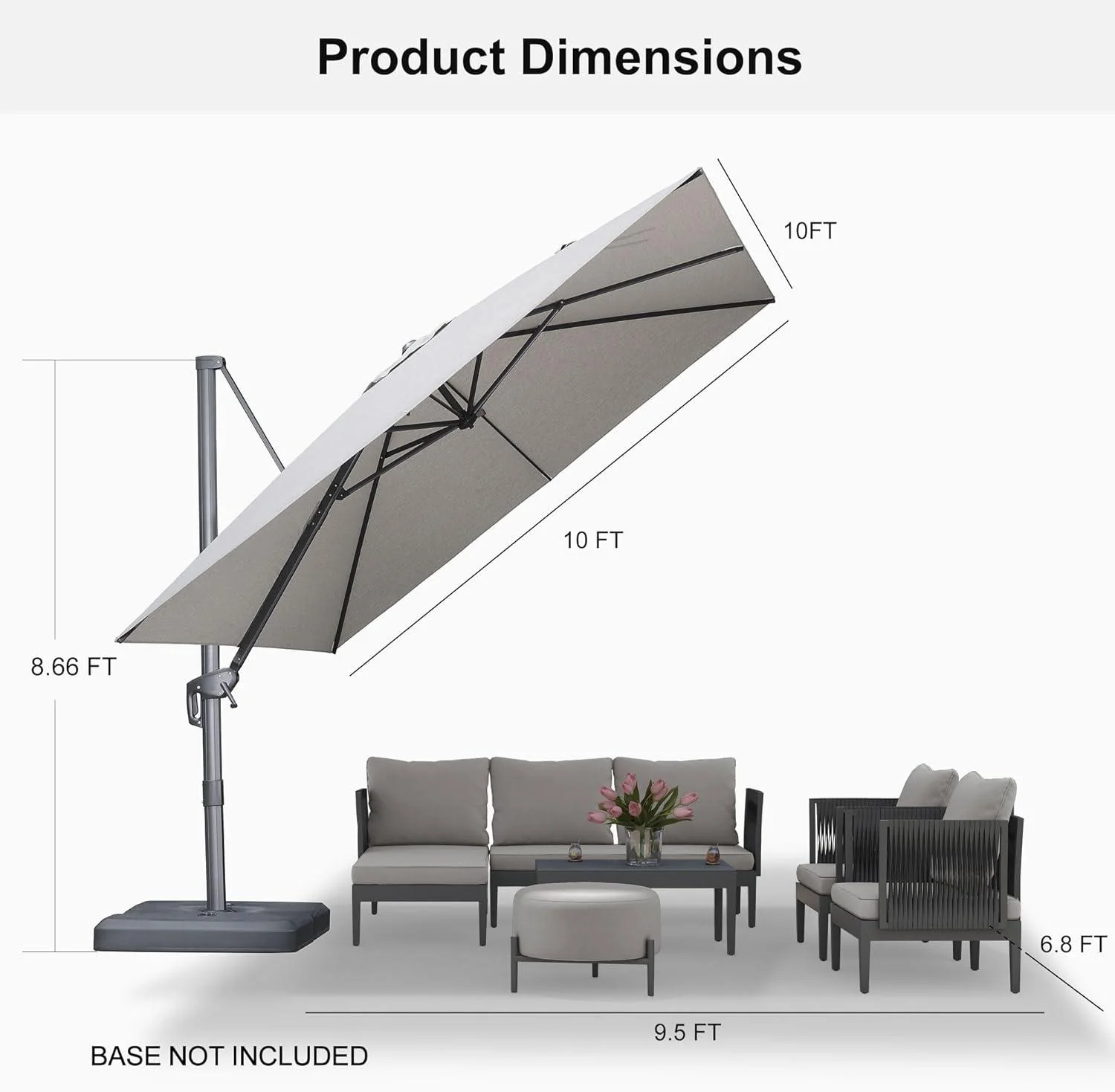 PURPLE LEAF UV Resistant Affordable Patio Outdoor Umbrella with Recycled Fabric - Image 50