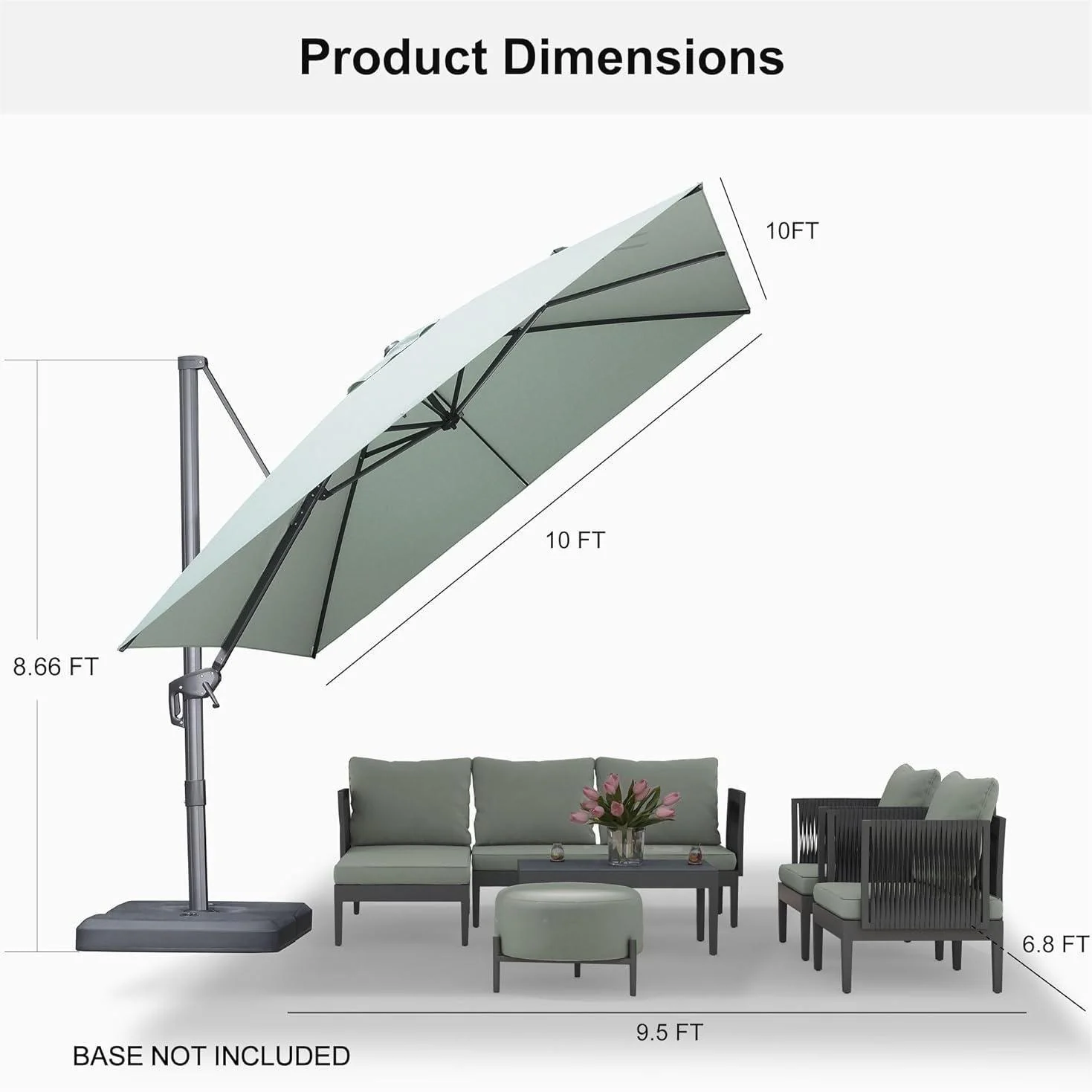 PURPLE LEAF UV Resistant Affordable Patio Outdoor Umbrella with Recycled Fabric - Image 57