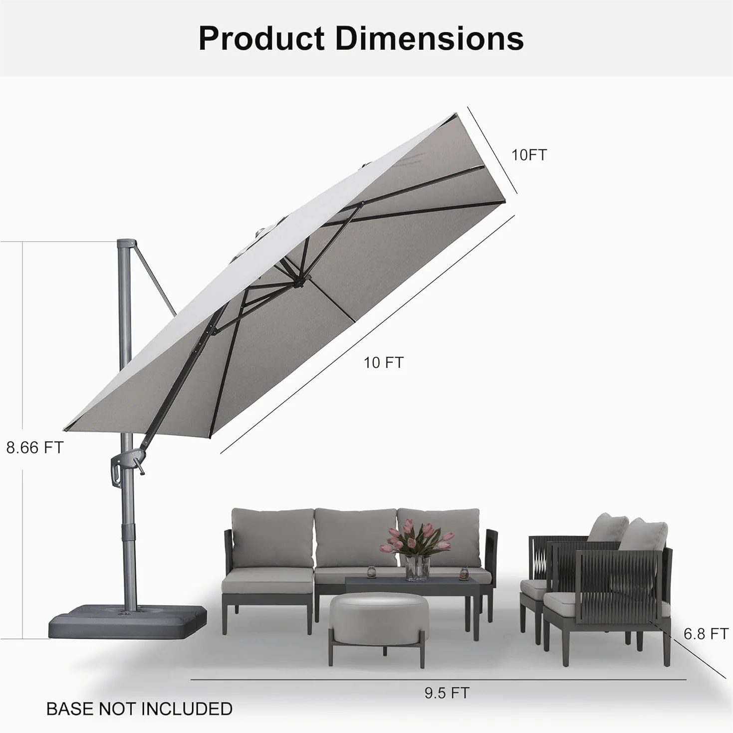 PURPLE LEAF UV Resistant Affordable Patio Outdoor Umbrella with Recycled Fabric - Image 59