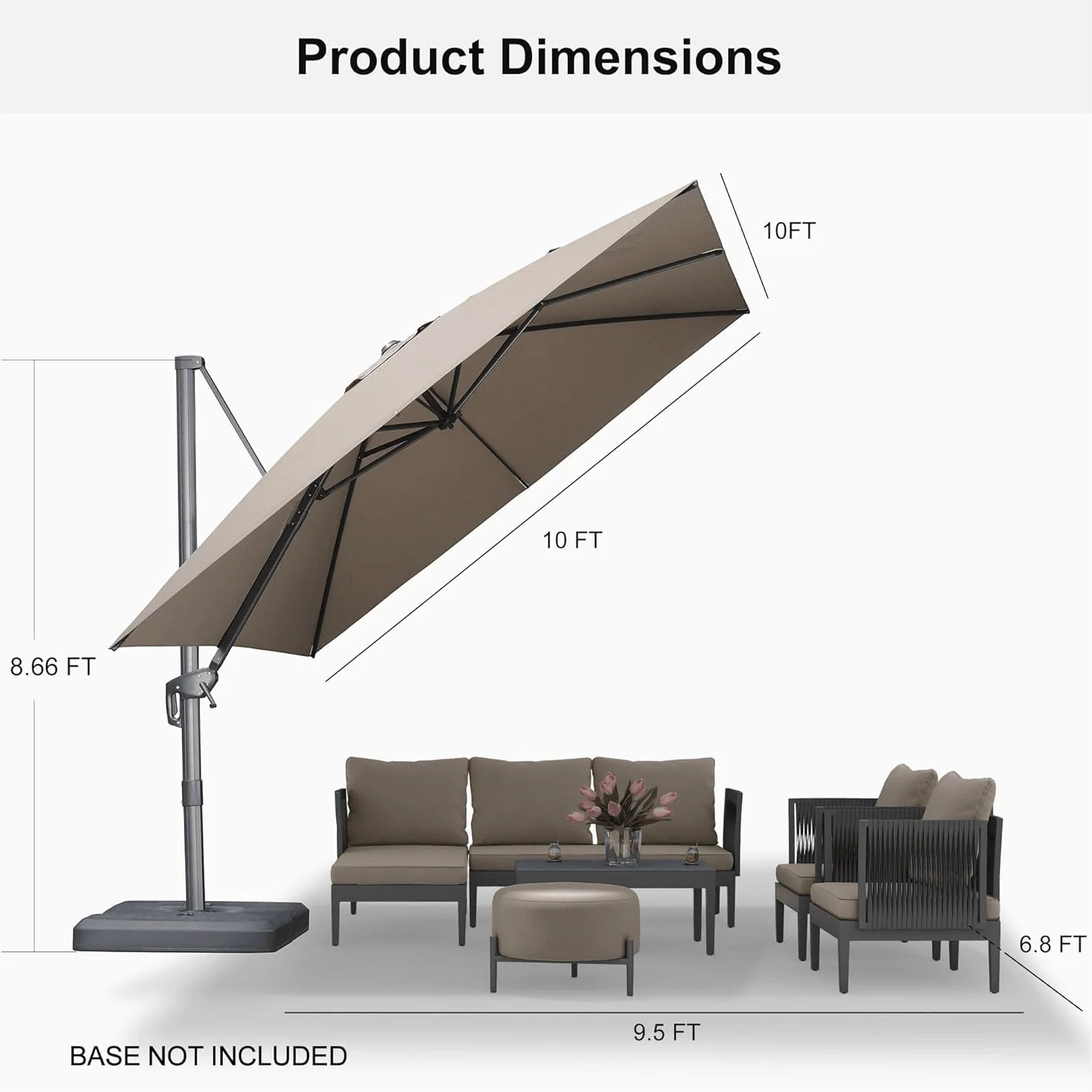 PURPLE LEAF UV Resistant Affordable Patio Outdoor Umbrella with Recycled Fabric - Image 60