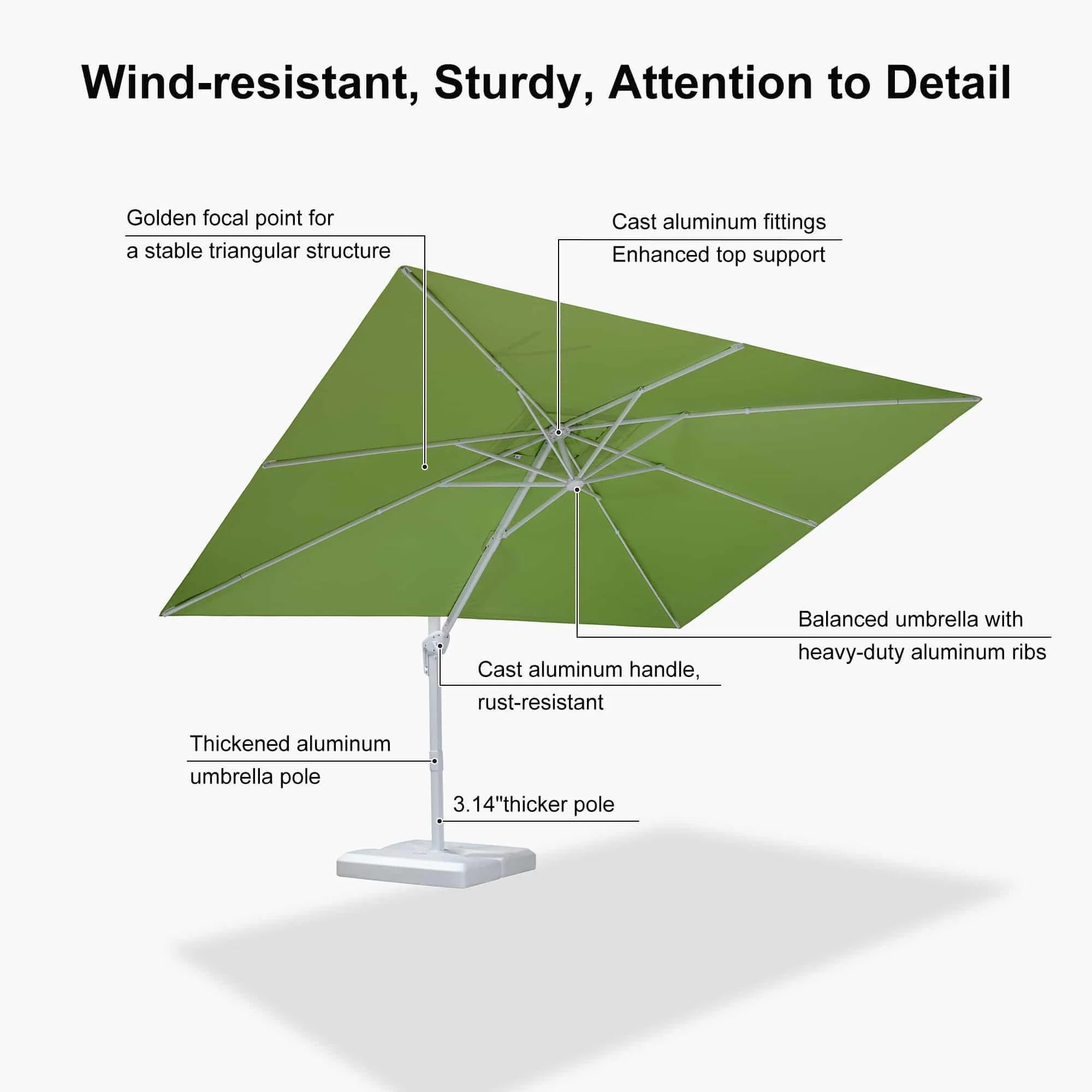 PURPLE LEAF White Outdoor Patio Umbrella Economical Large Patio Umbrellas - Image 82
