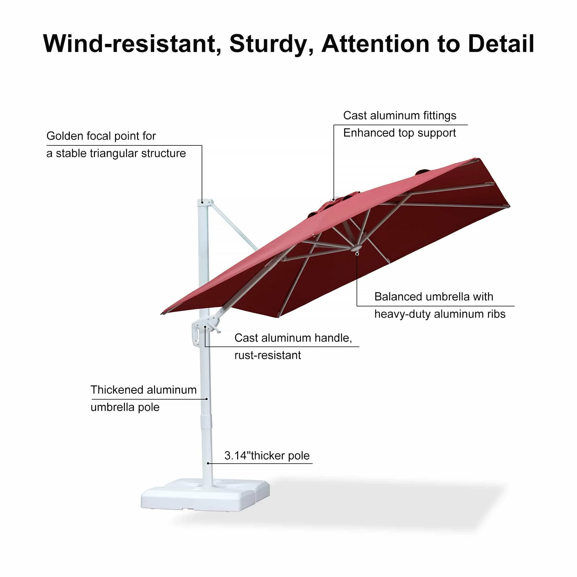 PURPLE LEAF White Outdoor Patio Umbrella Economical Large Patio Umbrellas - Image 87