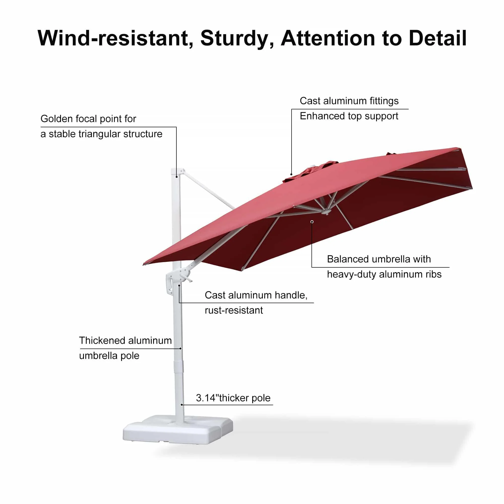 PURPLE LEAF White Outdoor Patio Umbrella Economical Large Patio Umbrellas - Image 93