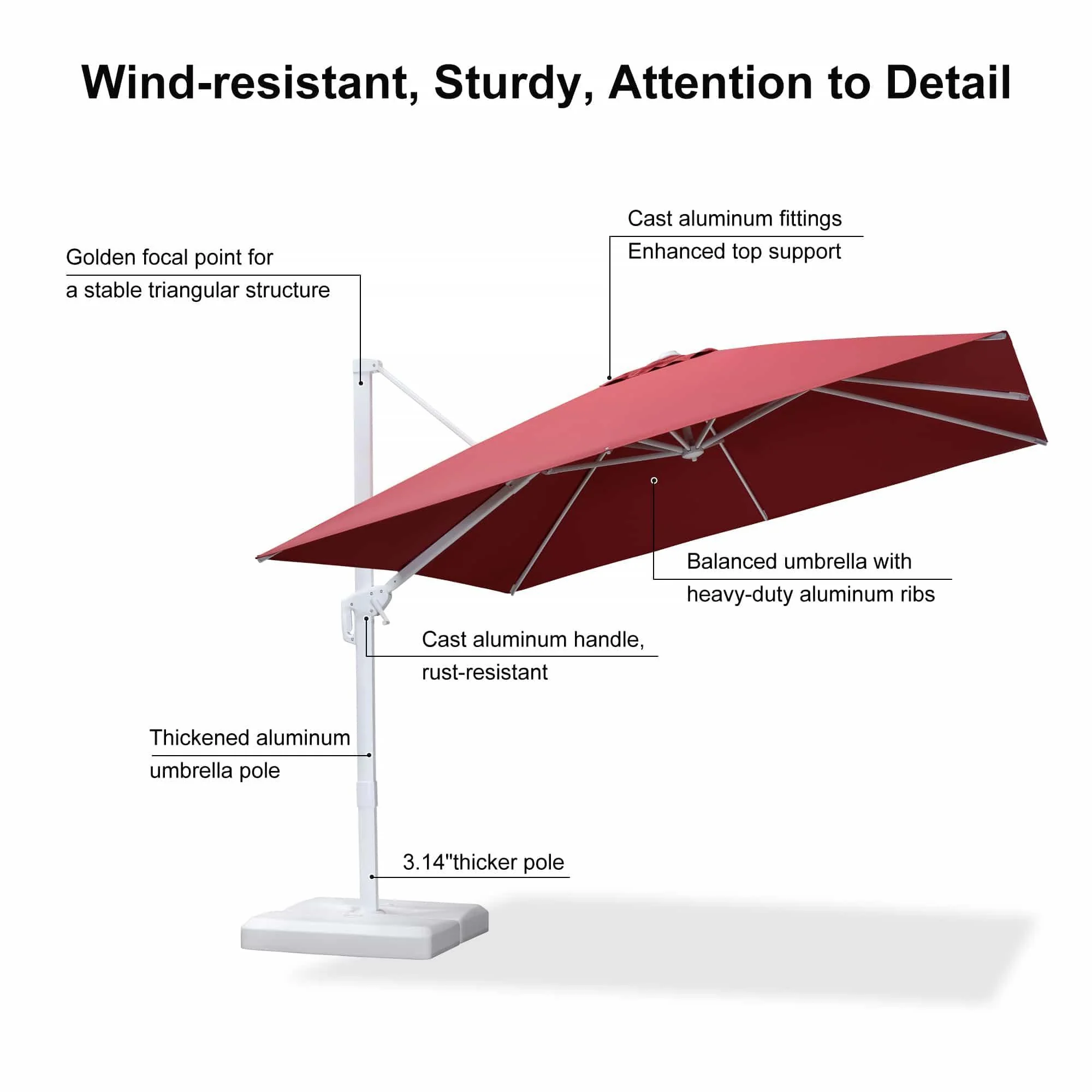 PURPLE LEAF White Outdoor Patio Umbrella Economical Large Patio Umbrellas - Image 95