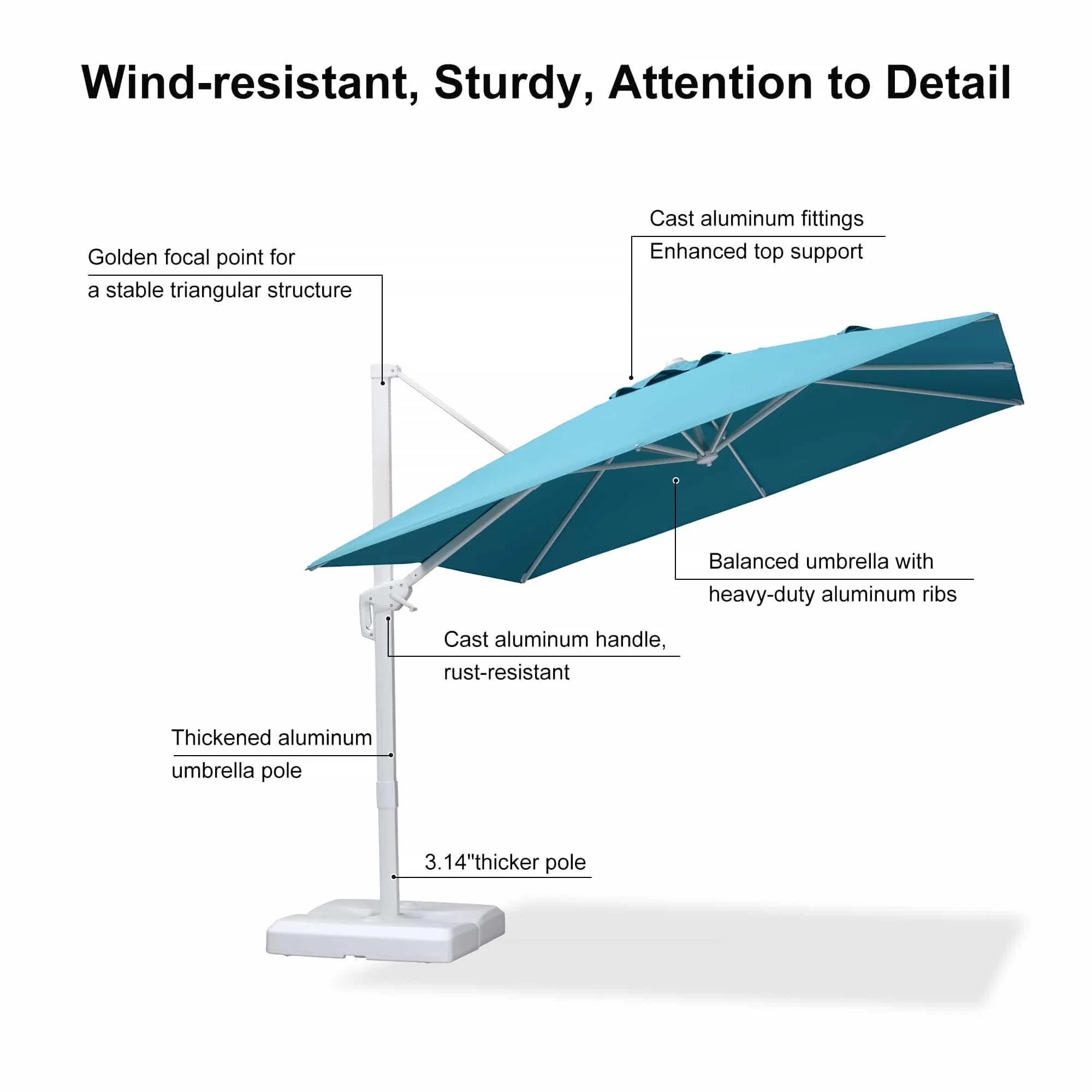 PURPLE LEAF White Outdoor Patio Umbrella Economical Large Patio Umbrellas - Image 106