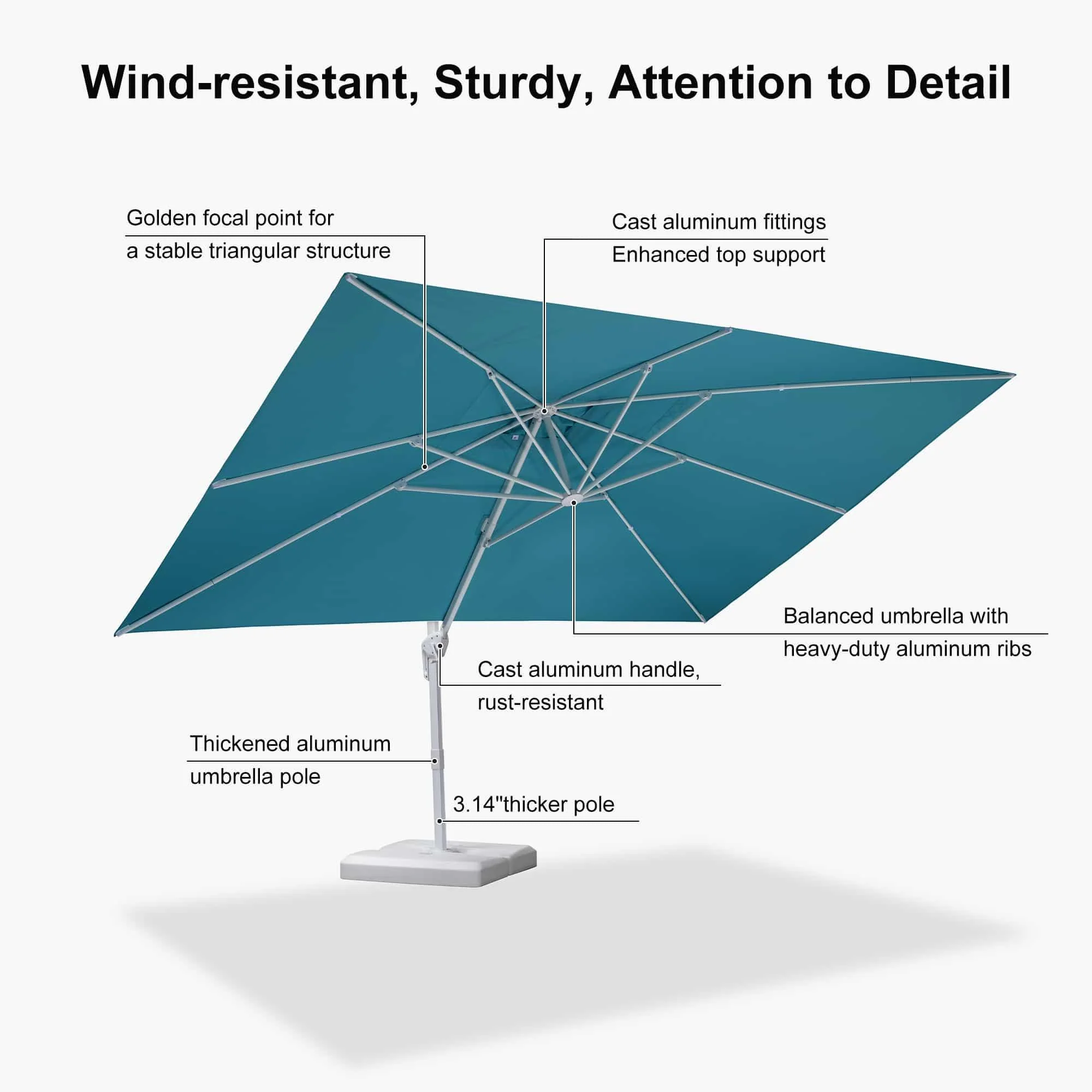 PURPLE LEAF White Outdoor Patio Umbrella Economical Large Patio Umbrellas - Image 116