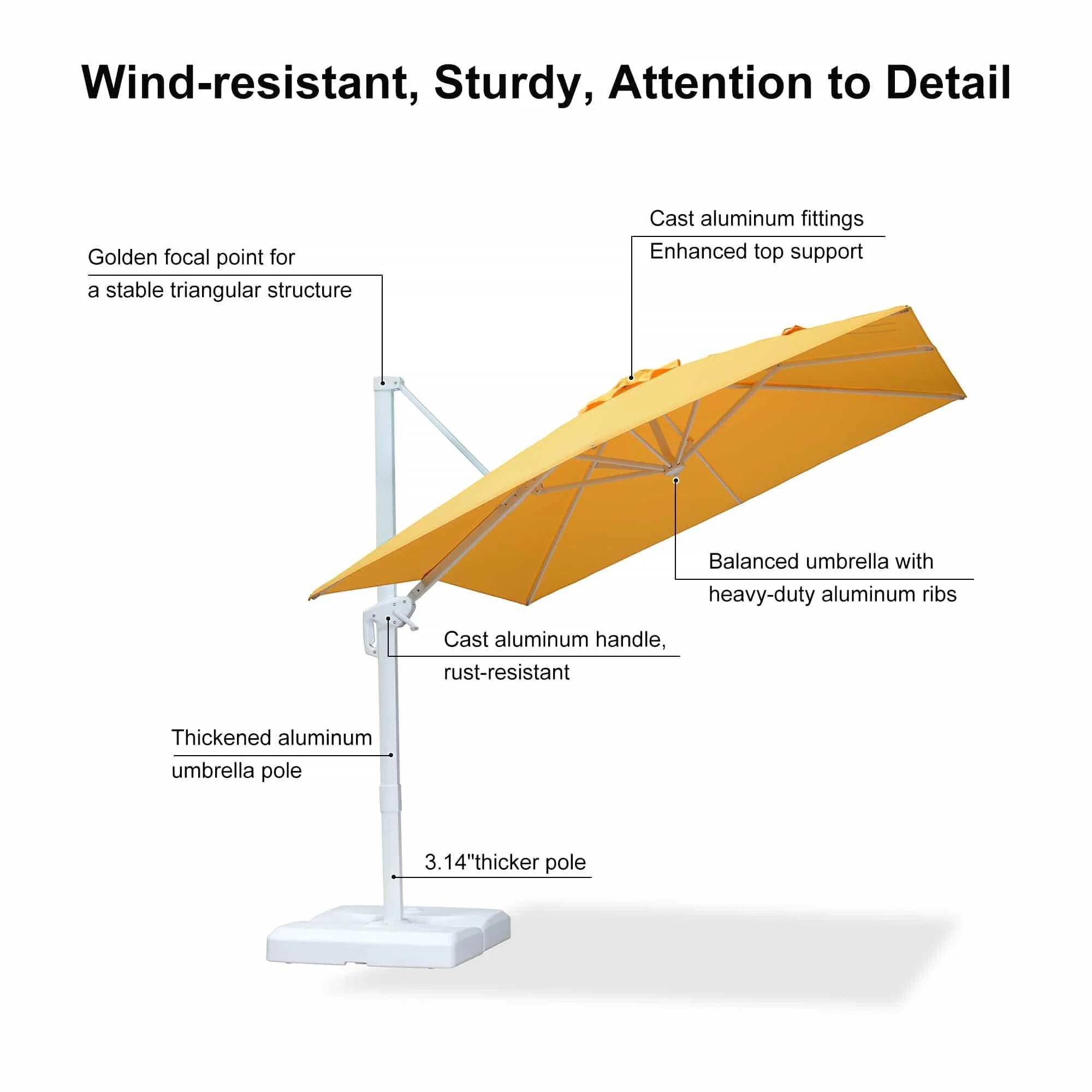 PURPLE LEAF White Outdoor Patio Umbrella Economical Large Patio Umbrellas - Image 118