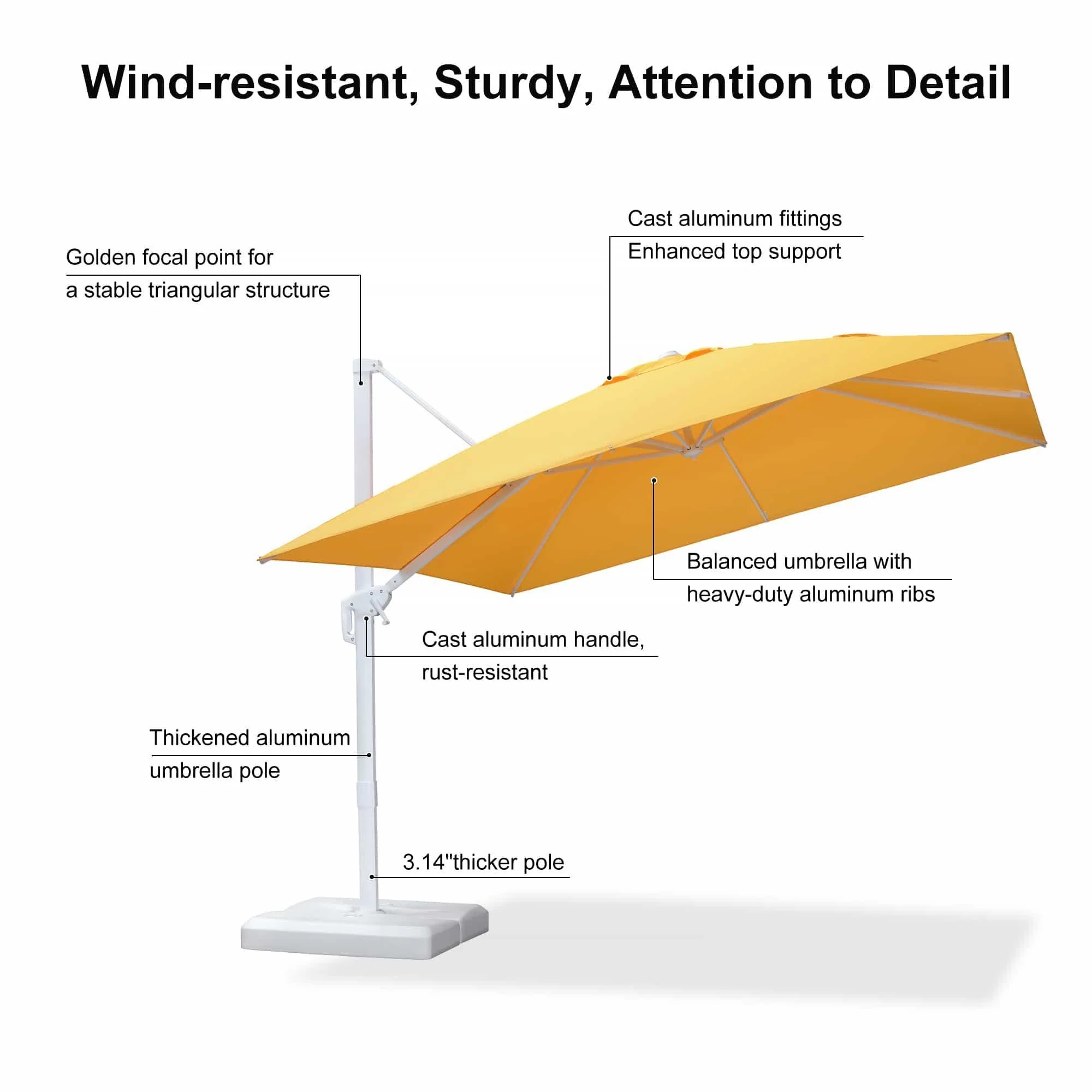 PURPLE LEAF White Outdoor Patio Umbrella Economical Large Patio Umbrellas - Image 123