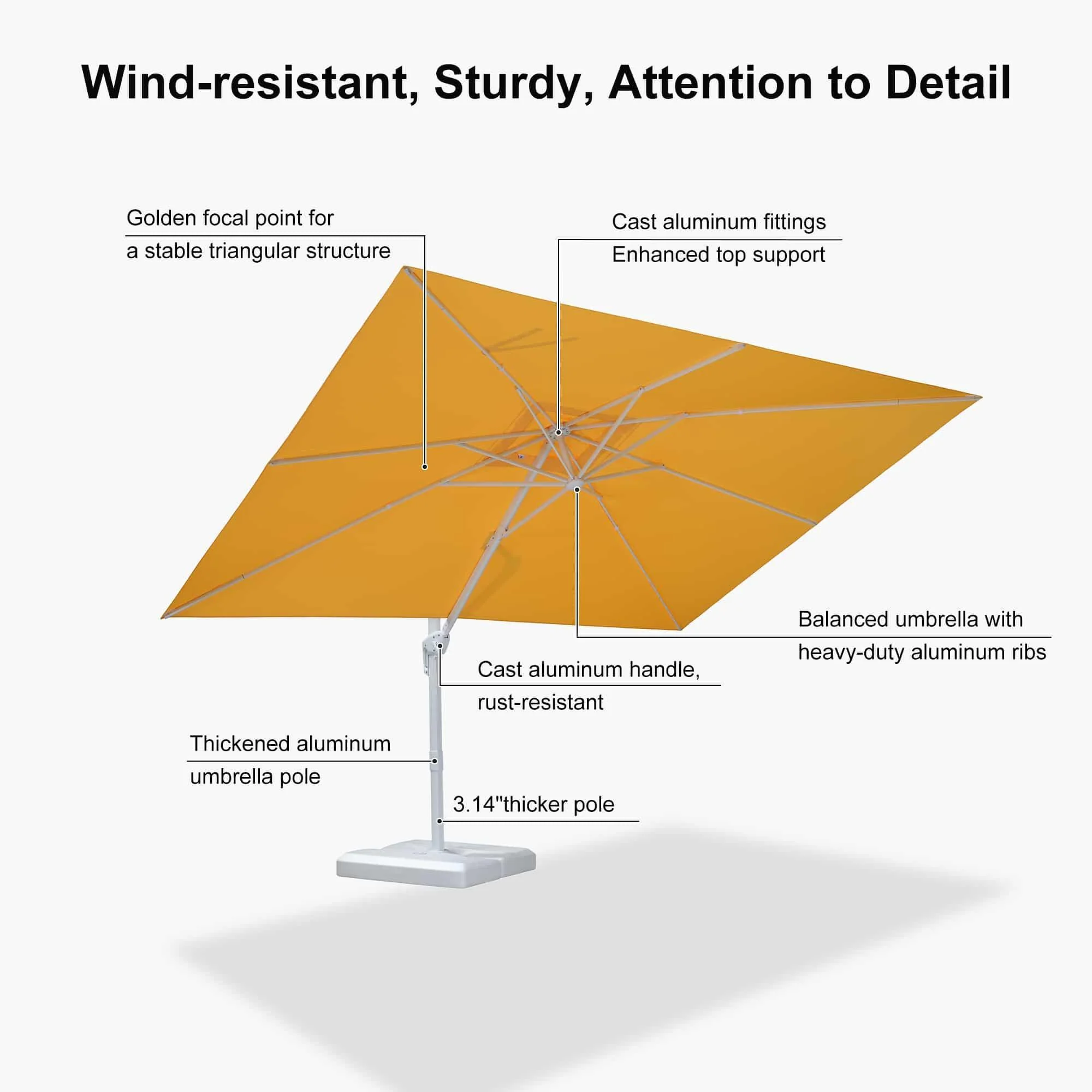 PURPLE LEAF White Outdoor Patio Umbrella Economical Large Patio Umbrellas - Image 126