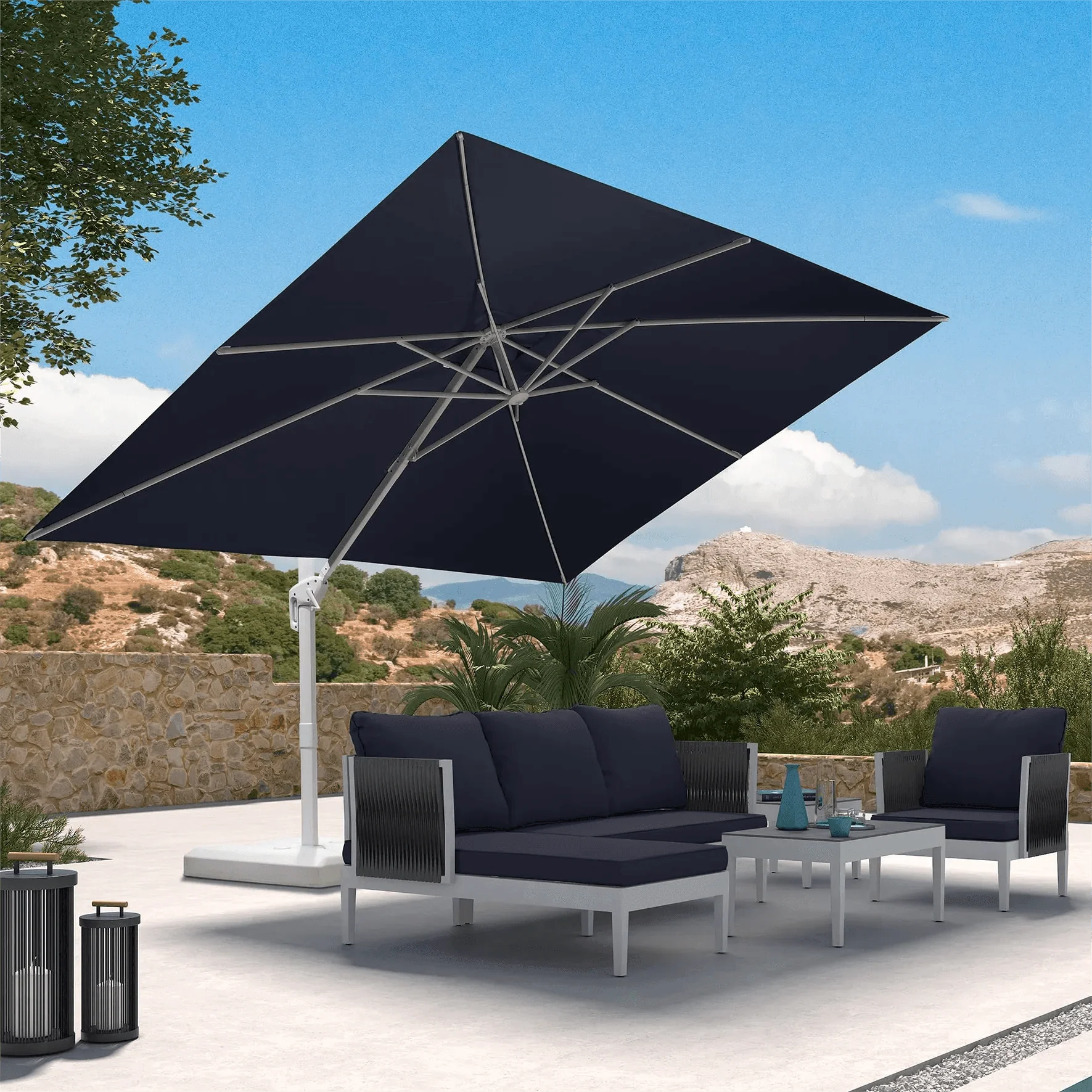 PURPLE LEAF White Outdoor Patio Umbrella Economical Large Patio Umbrellas - Image 13
