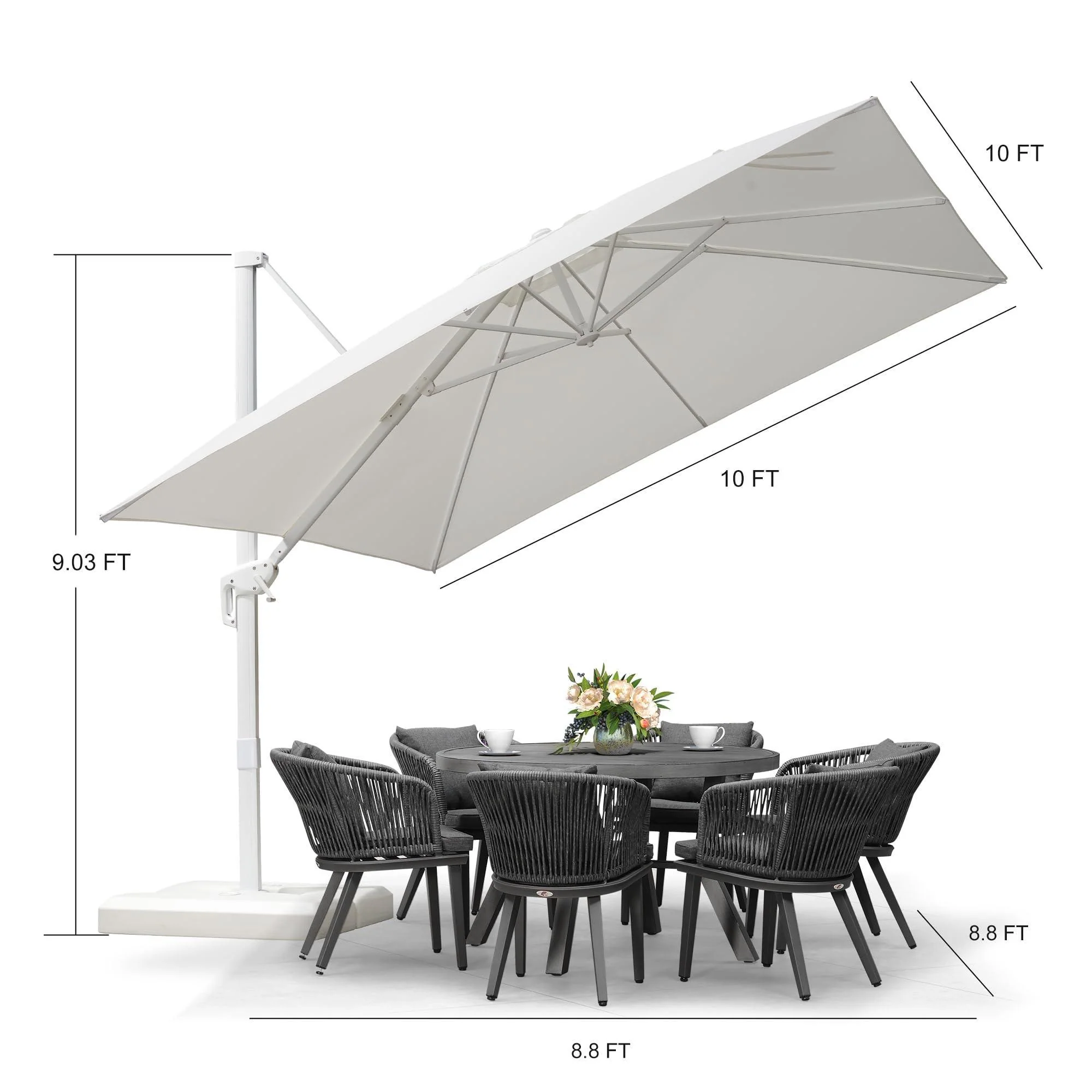 PURPLE LEAF White Outdoor Patio Umbrella Economical Large Patio Umbrellas - Image 61