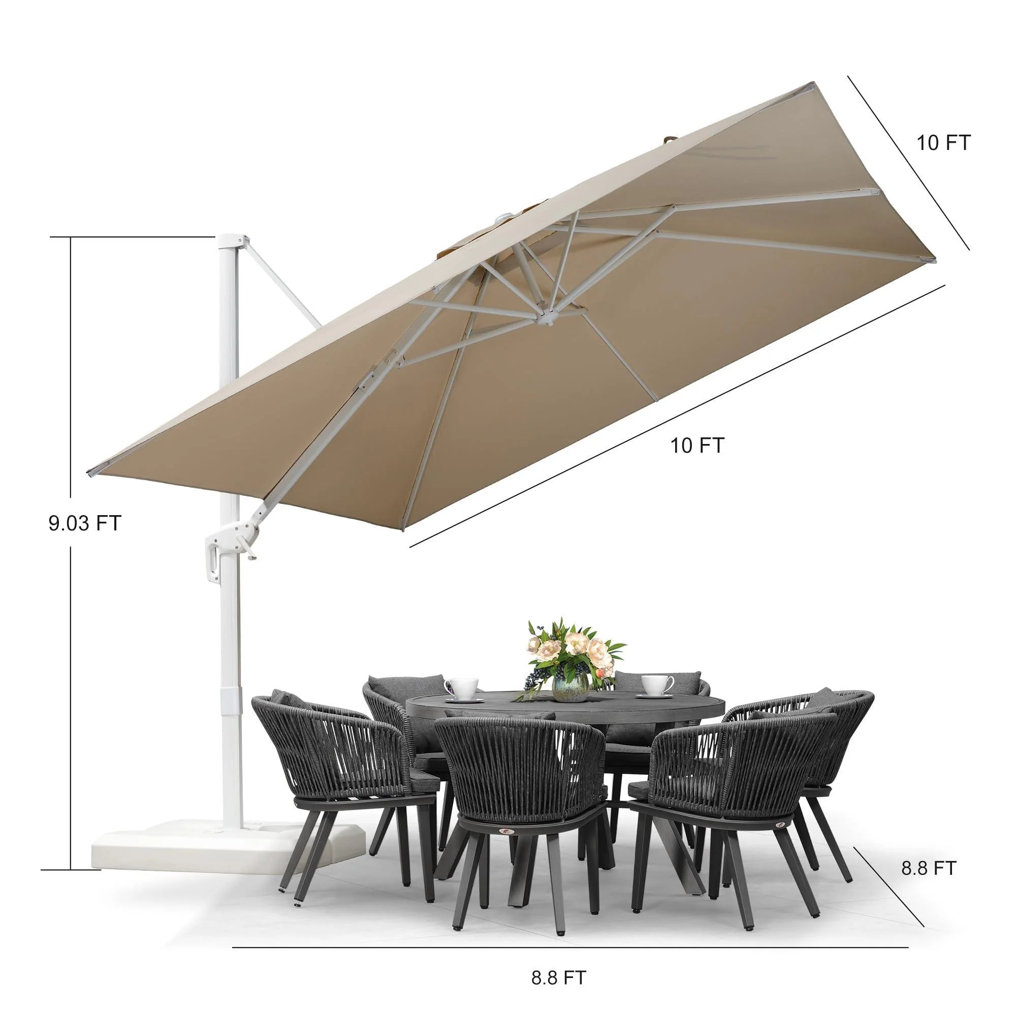 PURPLE LEAF White Outdoor Patio Umbrella Economical Large Patio Umbrellas - Image 62