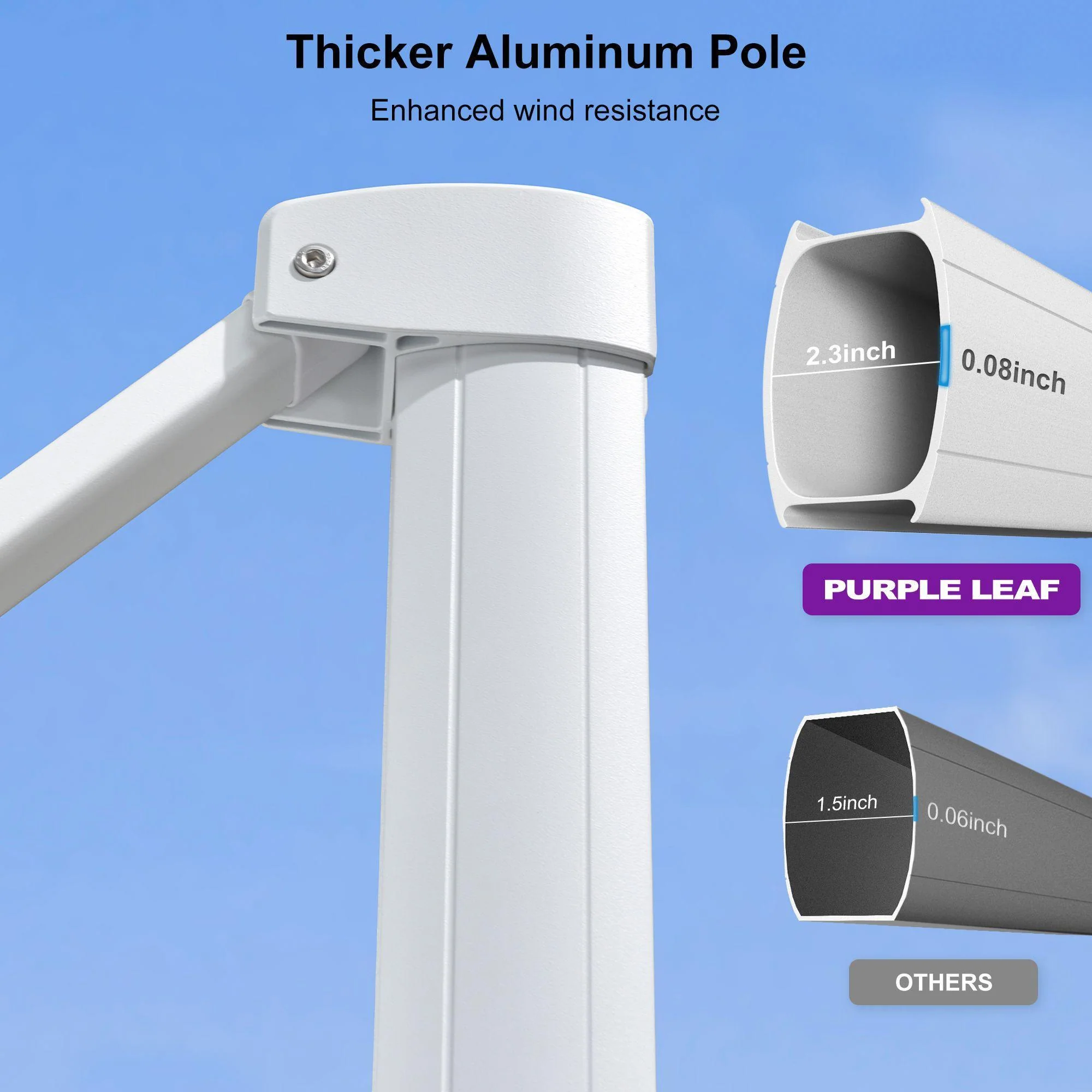 PURPLE LEAF White Outdoor Patio Umbrella Economical Large Patio Umbrellas - Image 11