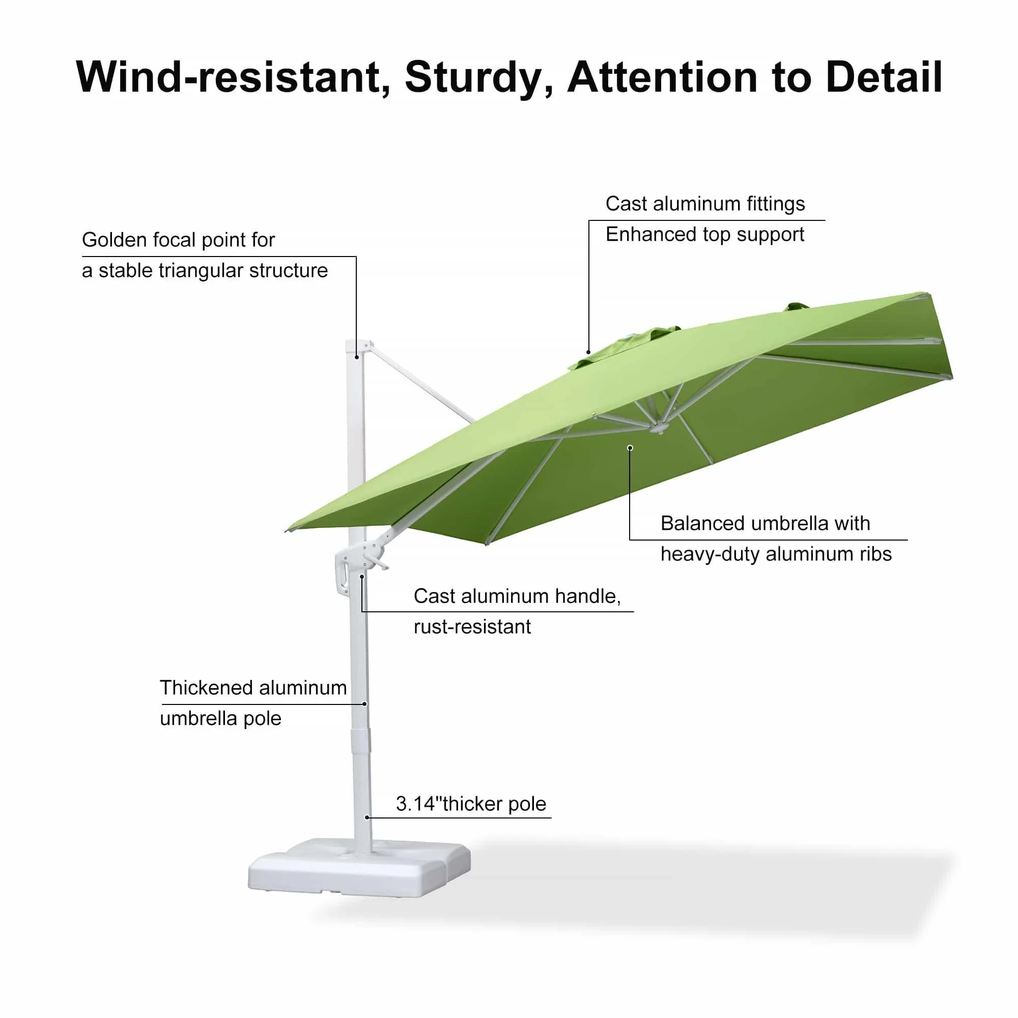 PURPLE LEAF White Outdoor Patio Umbrella Economical Large Patio Umbrellas - Image 75