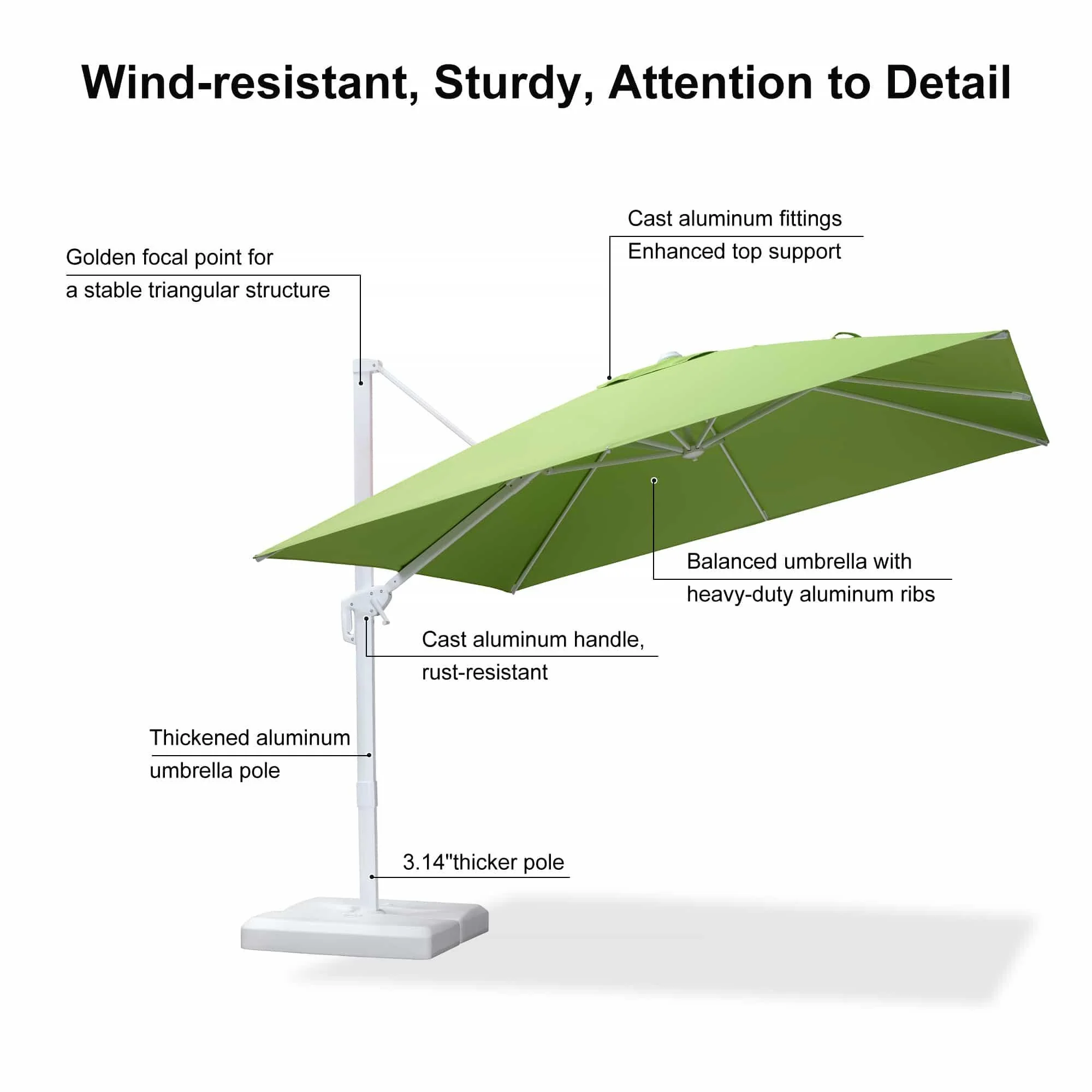 PURPLE LEAF White Outdoor Patio Umbrella Economical Large Patio Umbrellas - Image 79