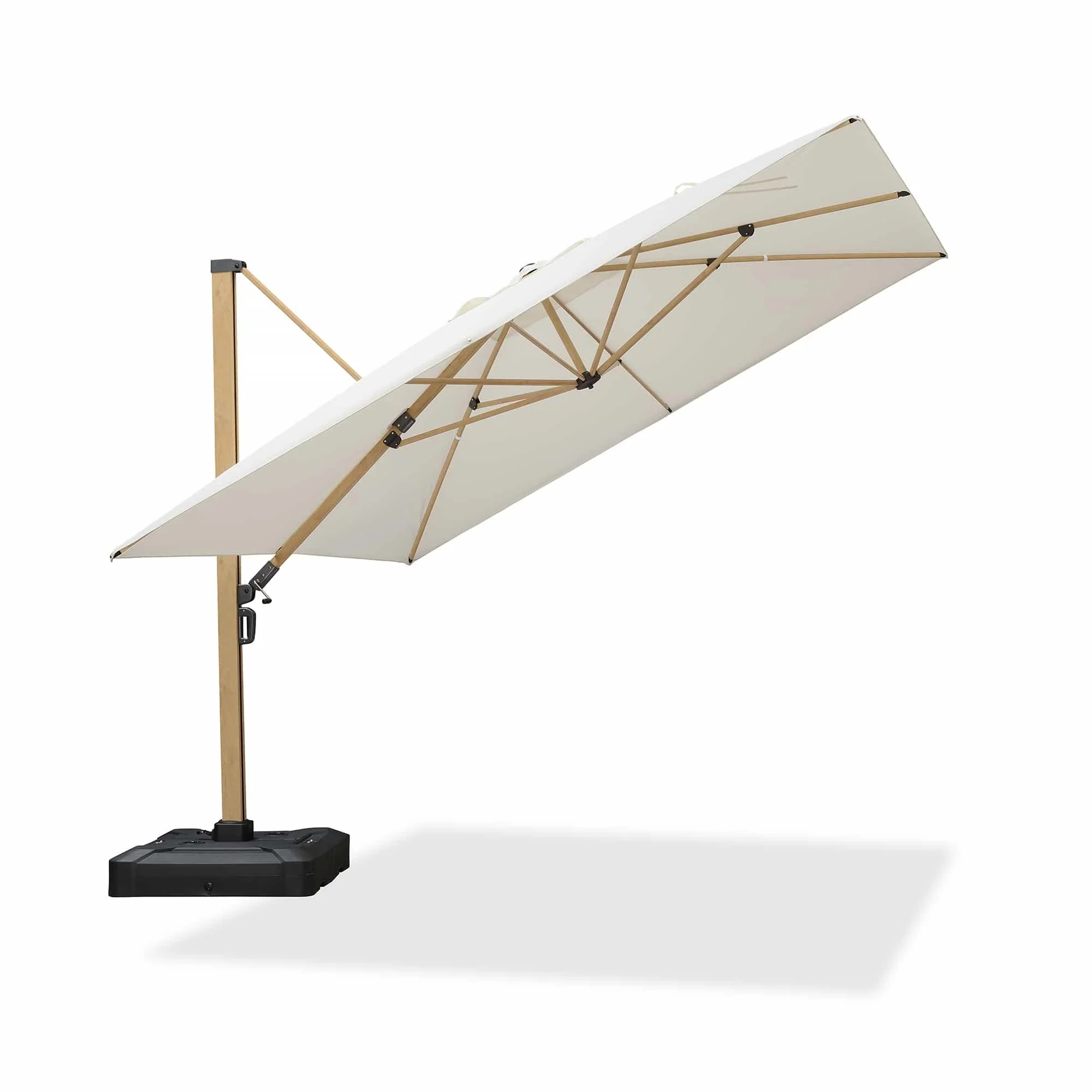 PURPLE LEAF Wood Grain Cantilever Patio Umbrella Aluminum Outdoor Umbrellas - Image 103