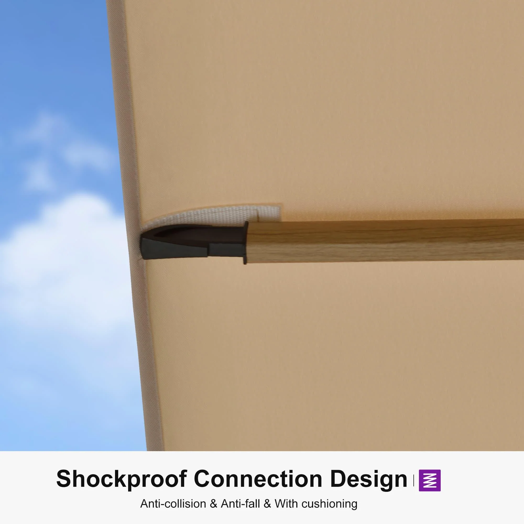 PURPLE LEAF Wood Grain Cantilever Patio Umbrella Aluminum Outdoor Umbrellas - Image 107