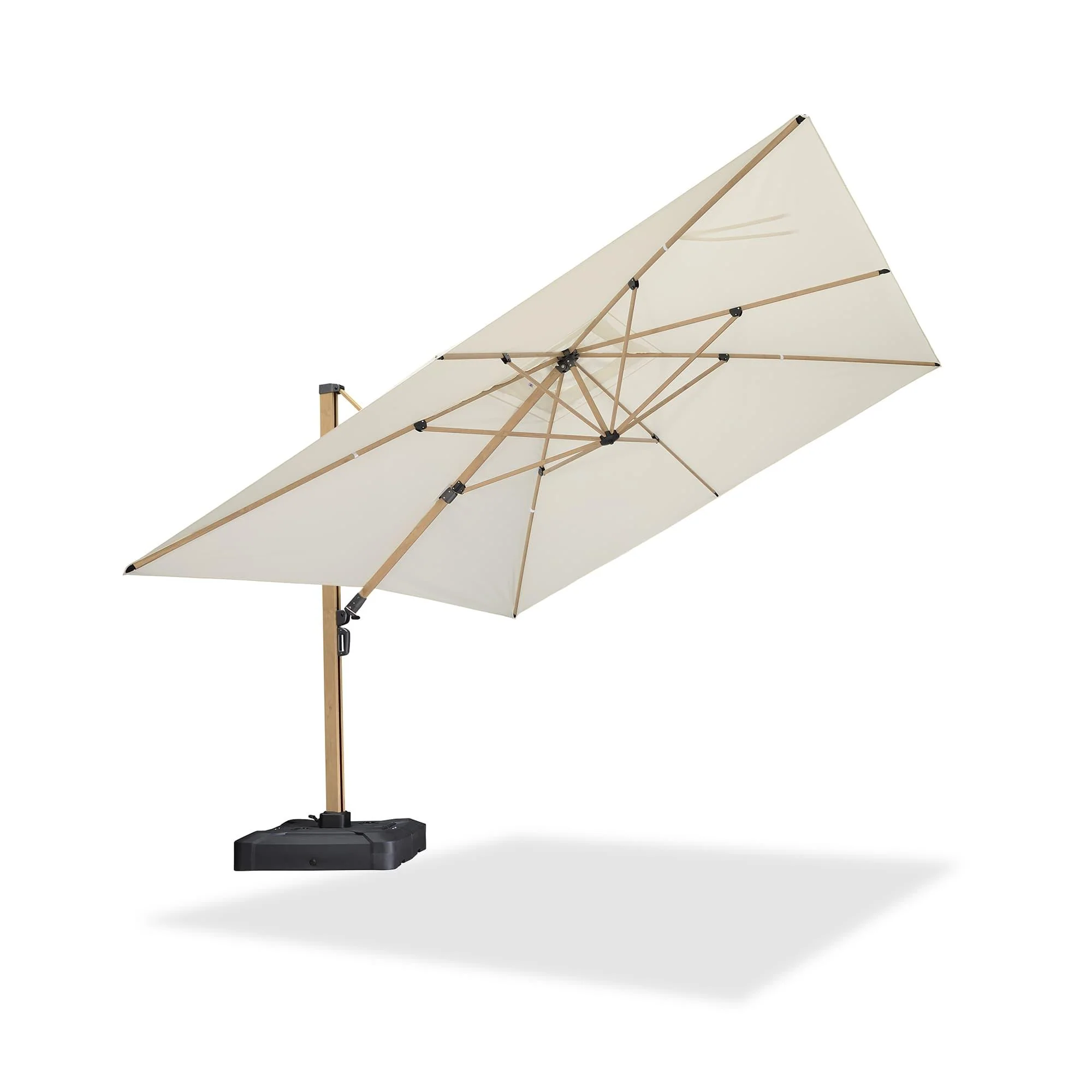 PURPLE LEAF Wood Grain Cantilever Patio Umbrella Aluminum Outdoor Umbrellas - Image 123