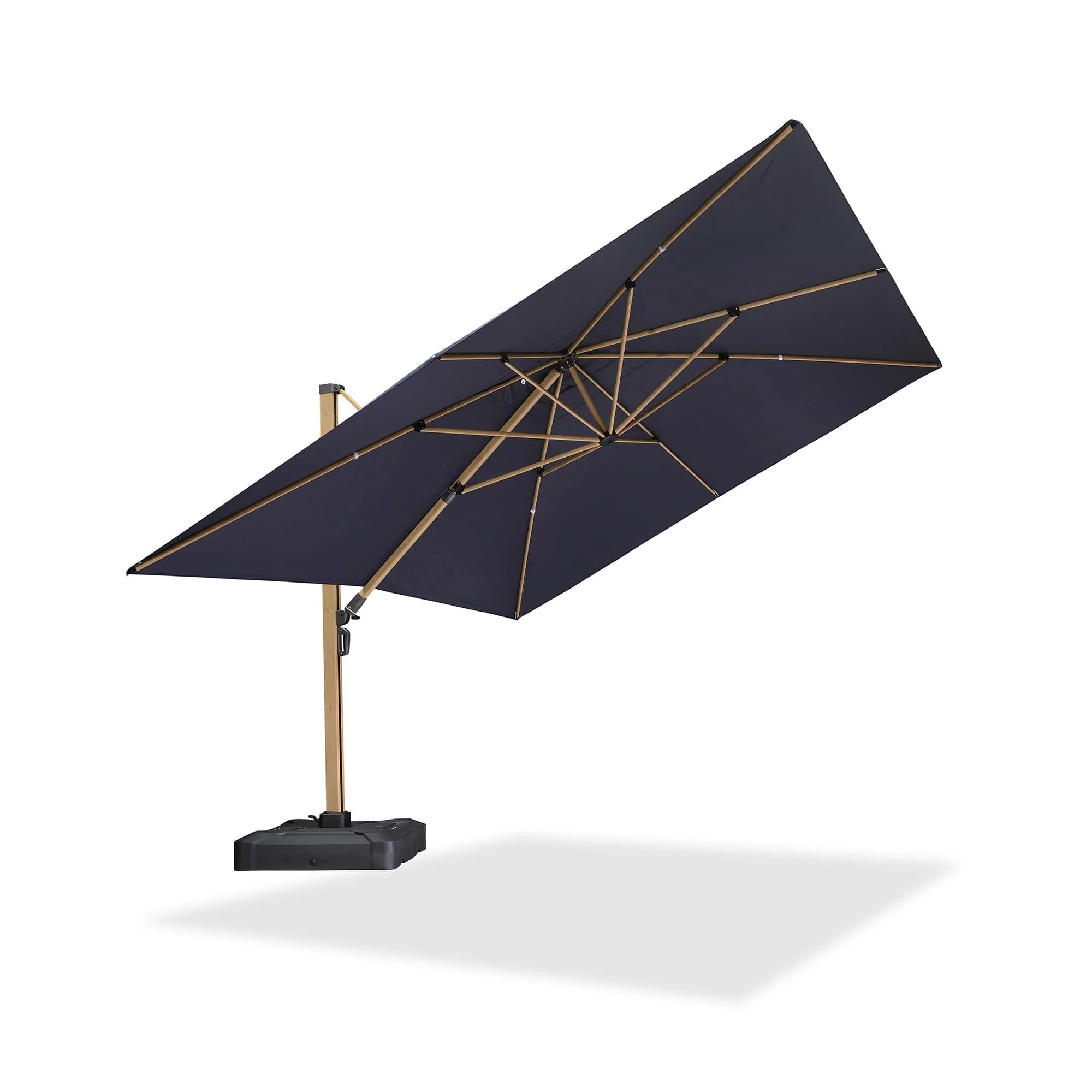 PURPLE LEAF Wood Grain Cantilever Patio Umbrella Aluminum Outdoor Umbrellas - Image 129