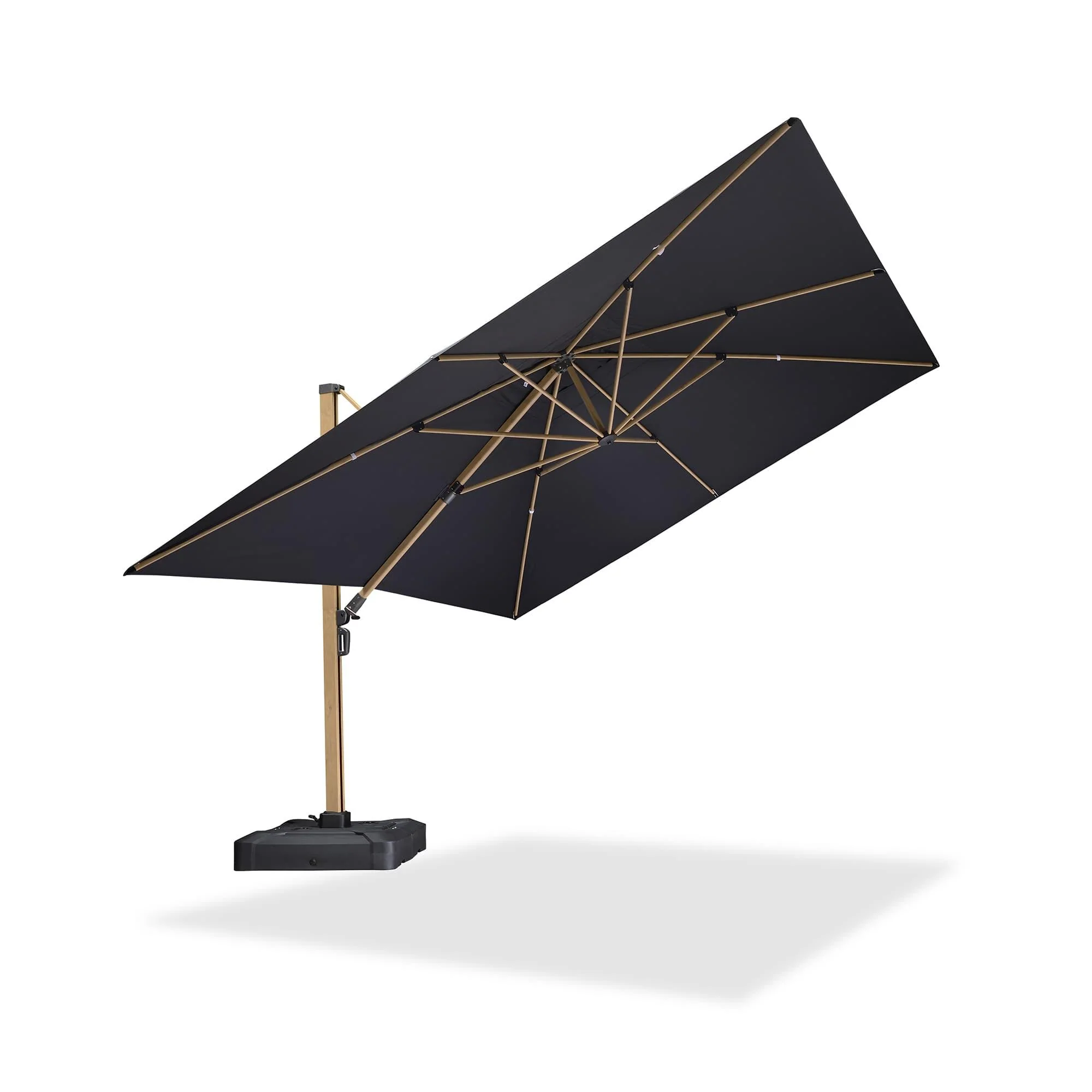 PURPLE LEAF Wood Grain Cantilever Patio Umbrella Aluminum Outdoor Umbrellas - Image 138