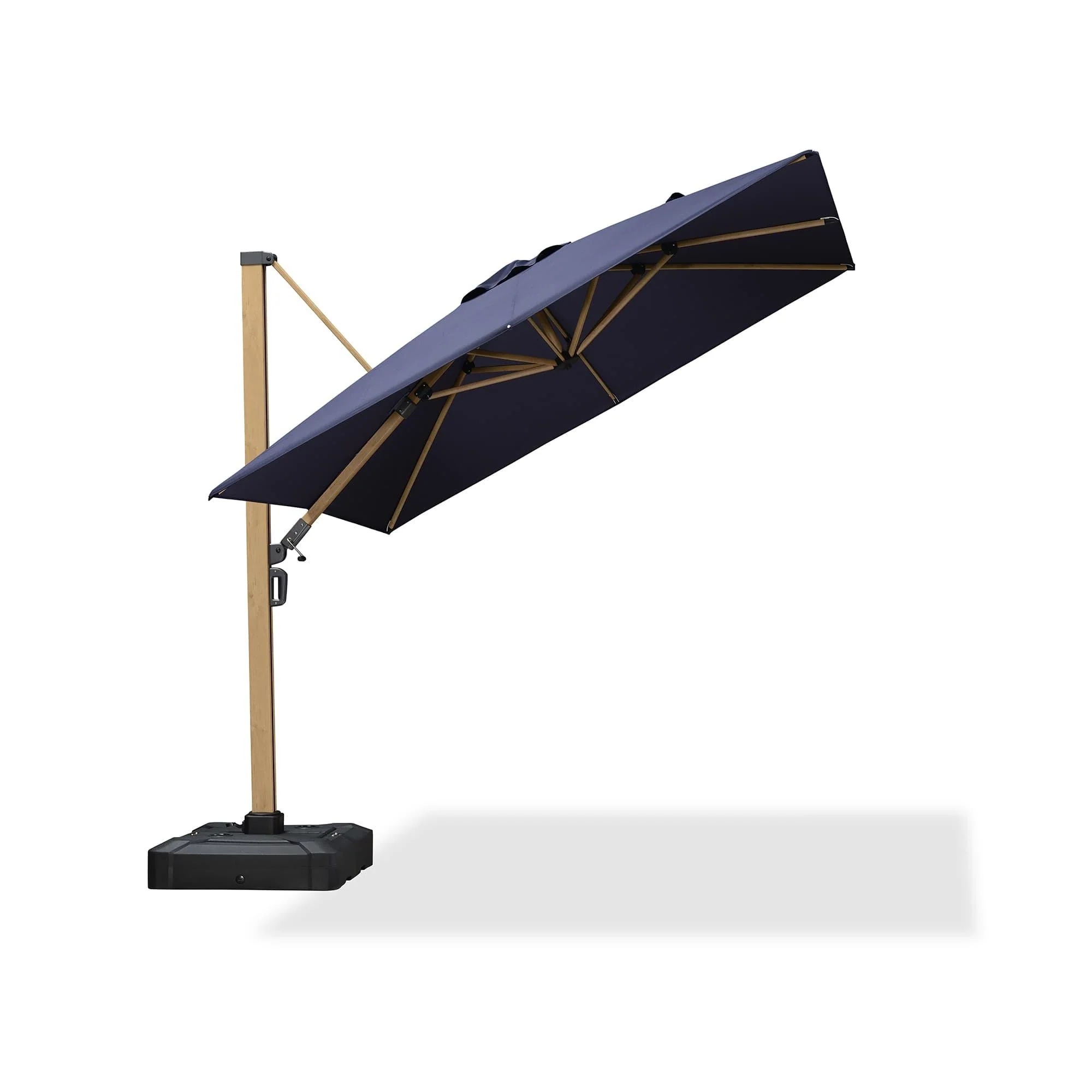 PURPLE LEAF Wood Grain Cantilever Patio Umbrella Aluminum Outdoor Umbrellas - Image 18