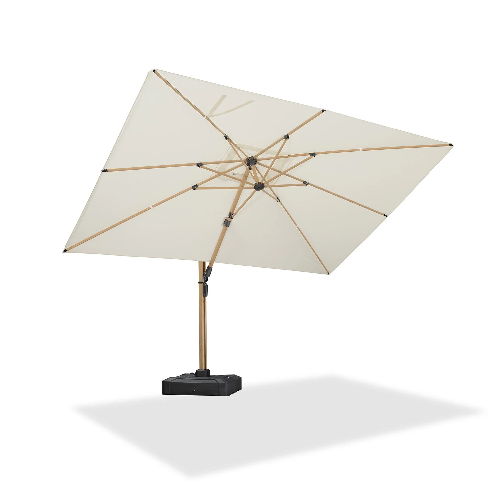 PURPLE LEAF Wood Grain Cantilever Patio Umbrella Aluminum Outdoor Umbrellas - Image 154