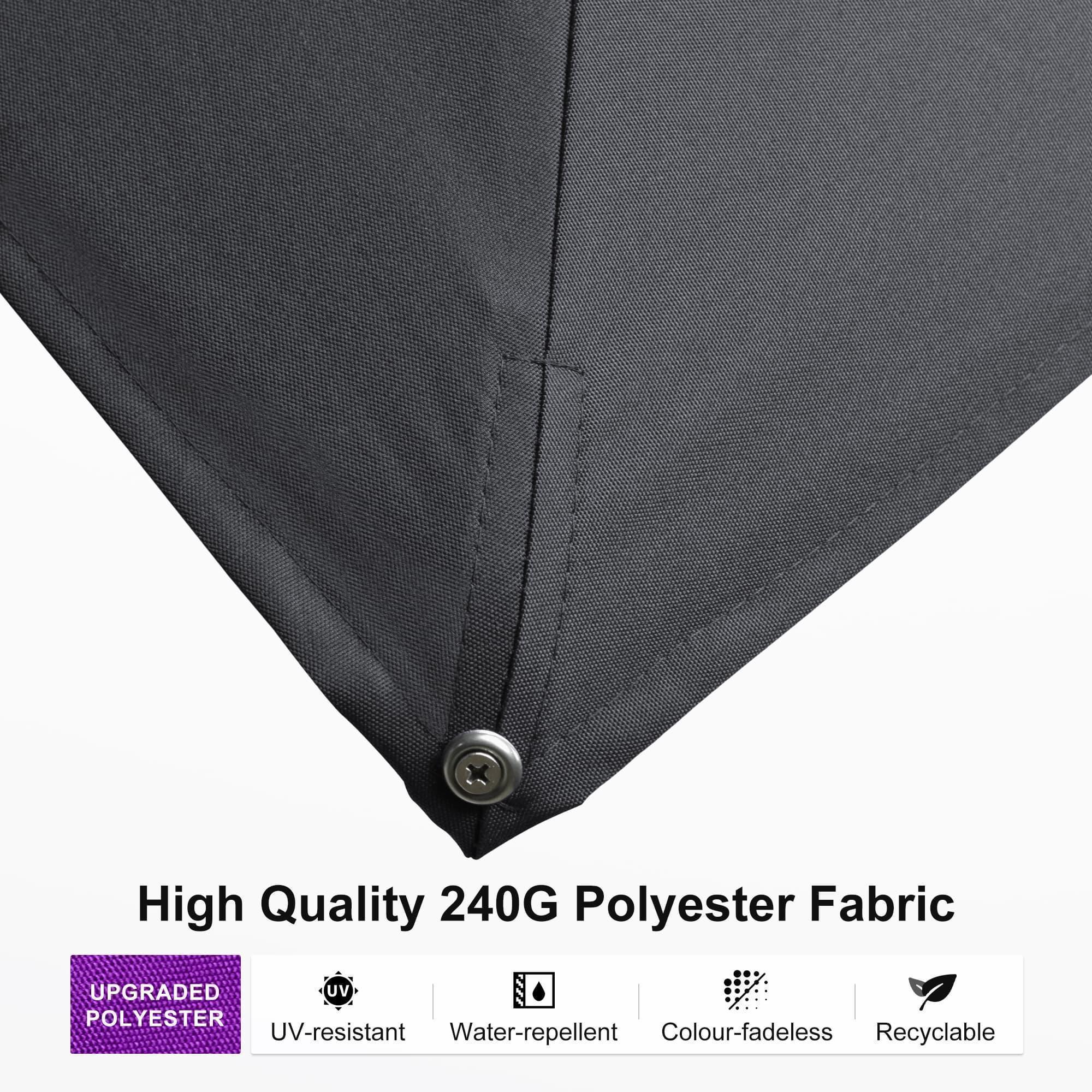 PURPLE LEAF Wood Grain Cantilever Patio Umbrella Aluminum Outdoor Umbrellas - Image 174