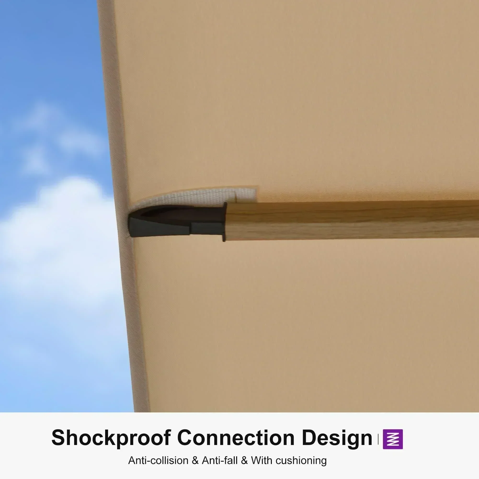 PURPLE LEAF Wood Grain Cantilever Patio Umbrella Aluminum Outdoor Umbrellas - Image 175