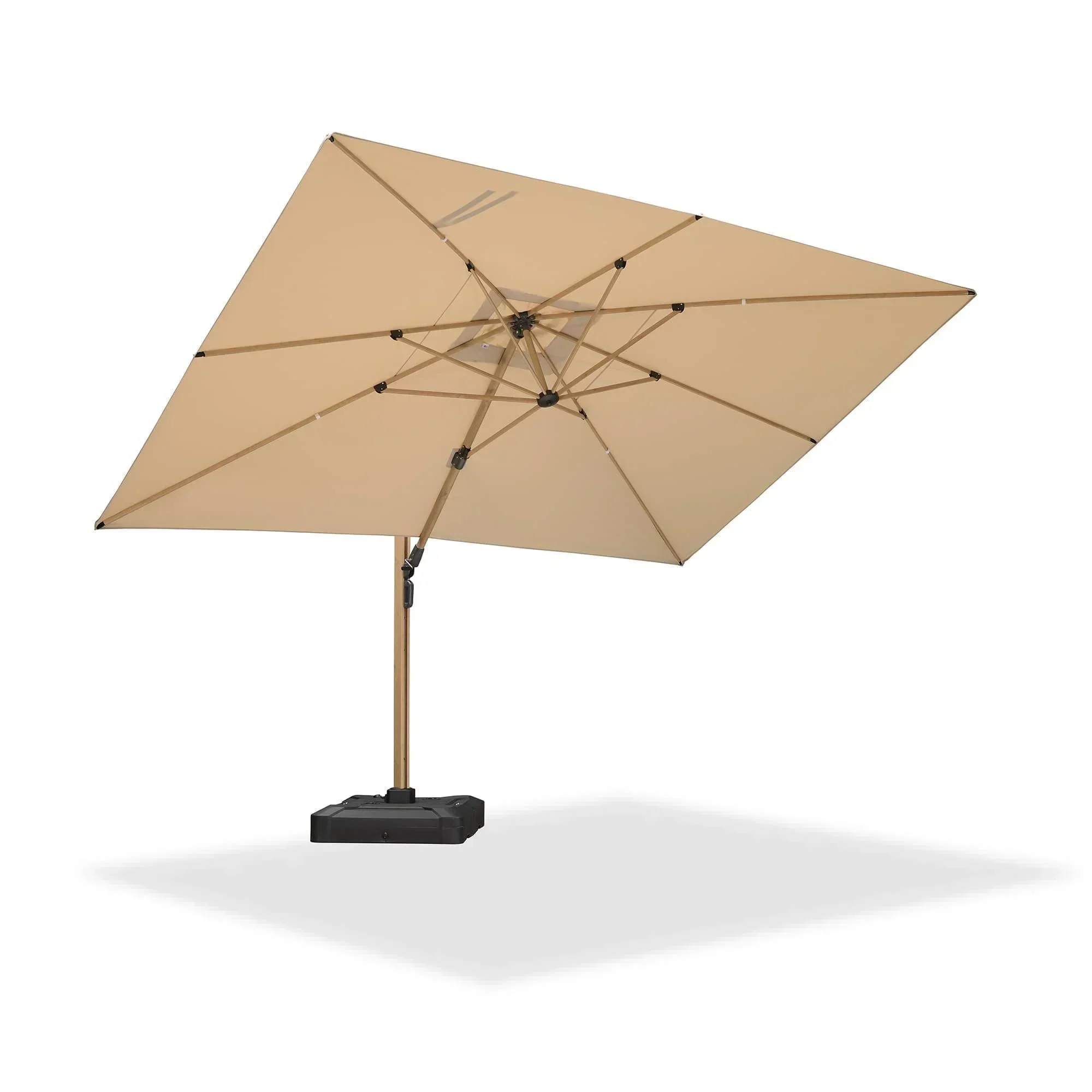 PURPLE LEAF Wood Grain Cantilever Patio Umbrella Aluminum Outdoor Umbrellas - Image 177