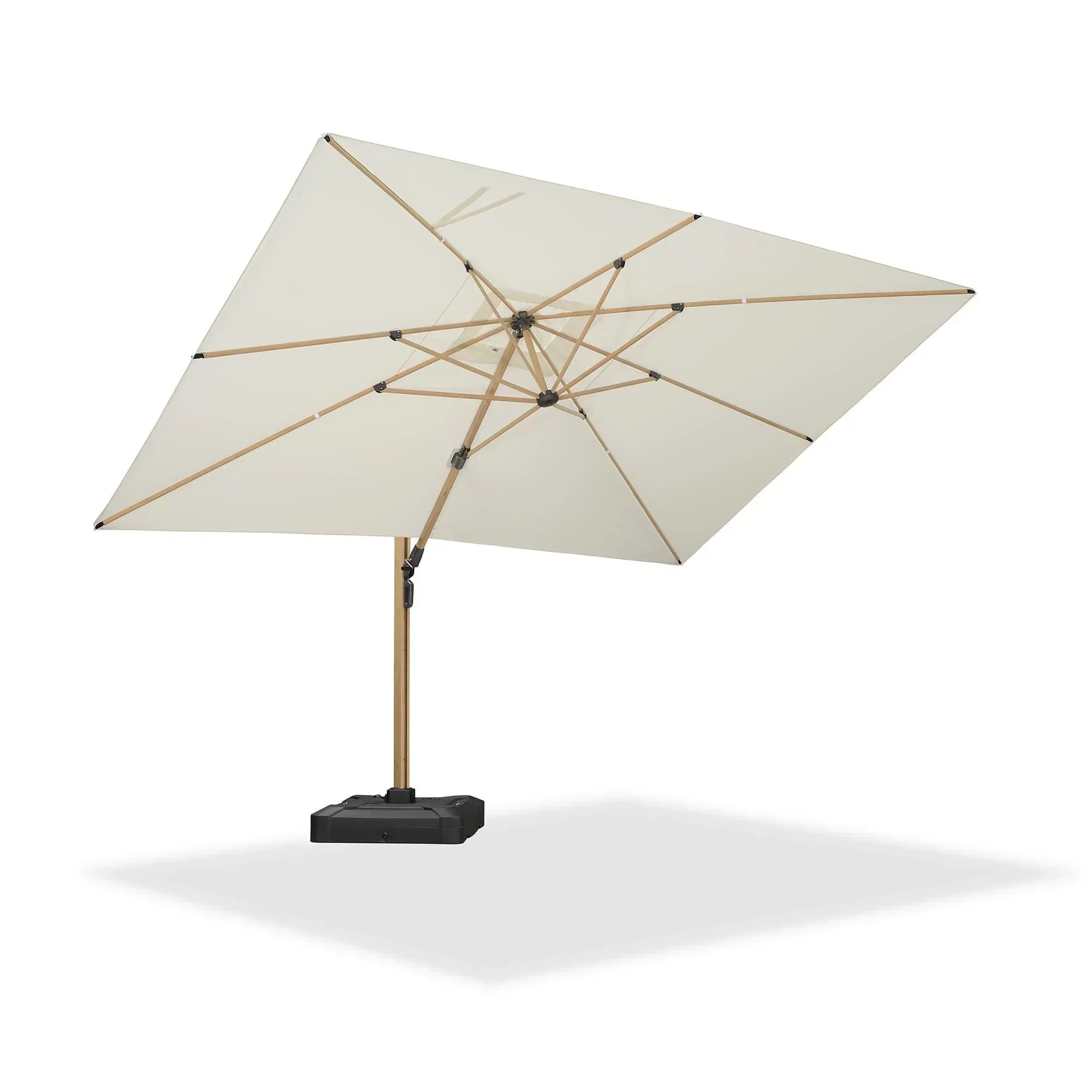 PURPLE LEAF Wood Grain Cantilever Patio Umbrella Aluminum Outdoor Umbrellas - Image 186