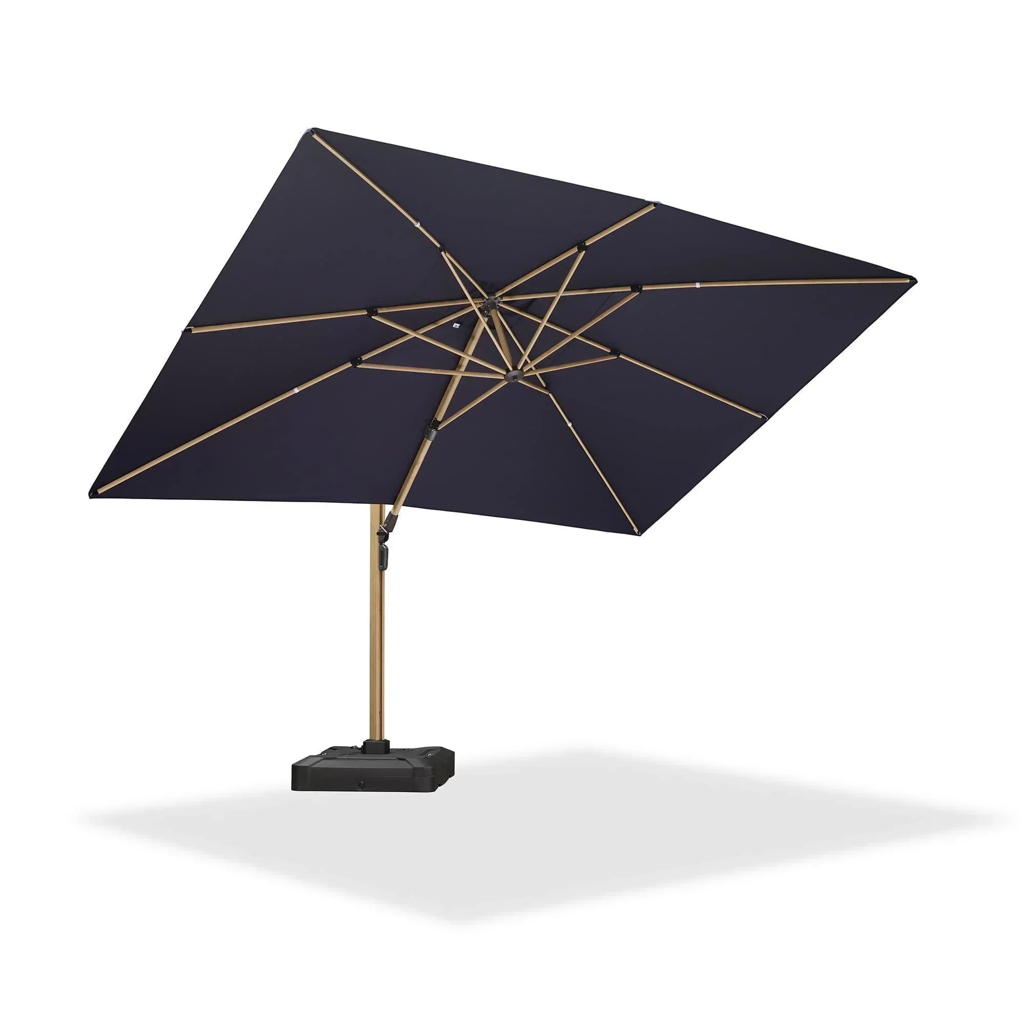 PURPLE LEAF Wood Grain Cantilever Patio Umbrella Aluminum Outdoor Umbrellas - Image 197