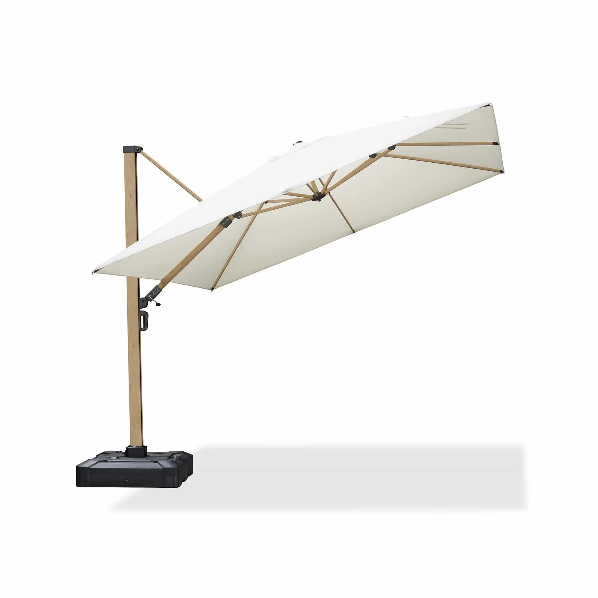 PURPLE LEAF Wood Grain Cantilever Patio Umbrella Aluminum Outdoor Umbrellas - Image 9