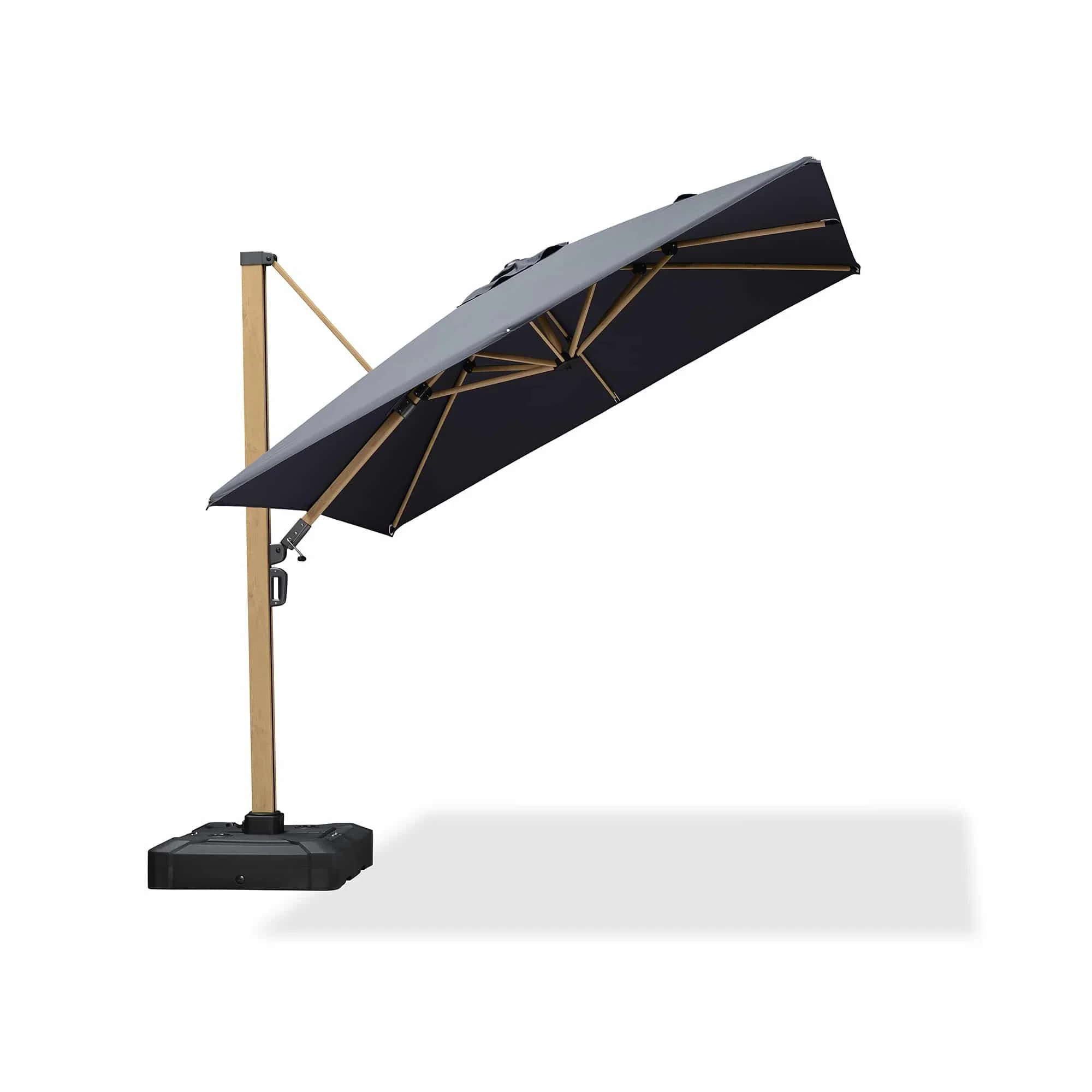 PURPLE LEAF Wood Grain Cantilever Patio Umbrella Aluminum Outdoor Umbrellas - Image 33