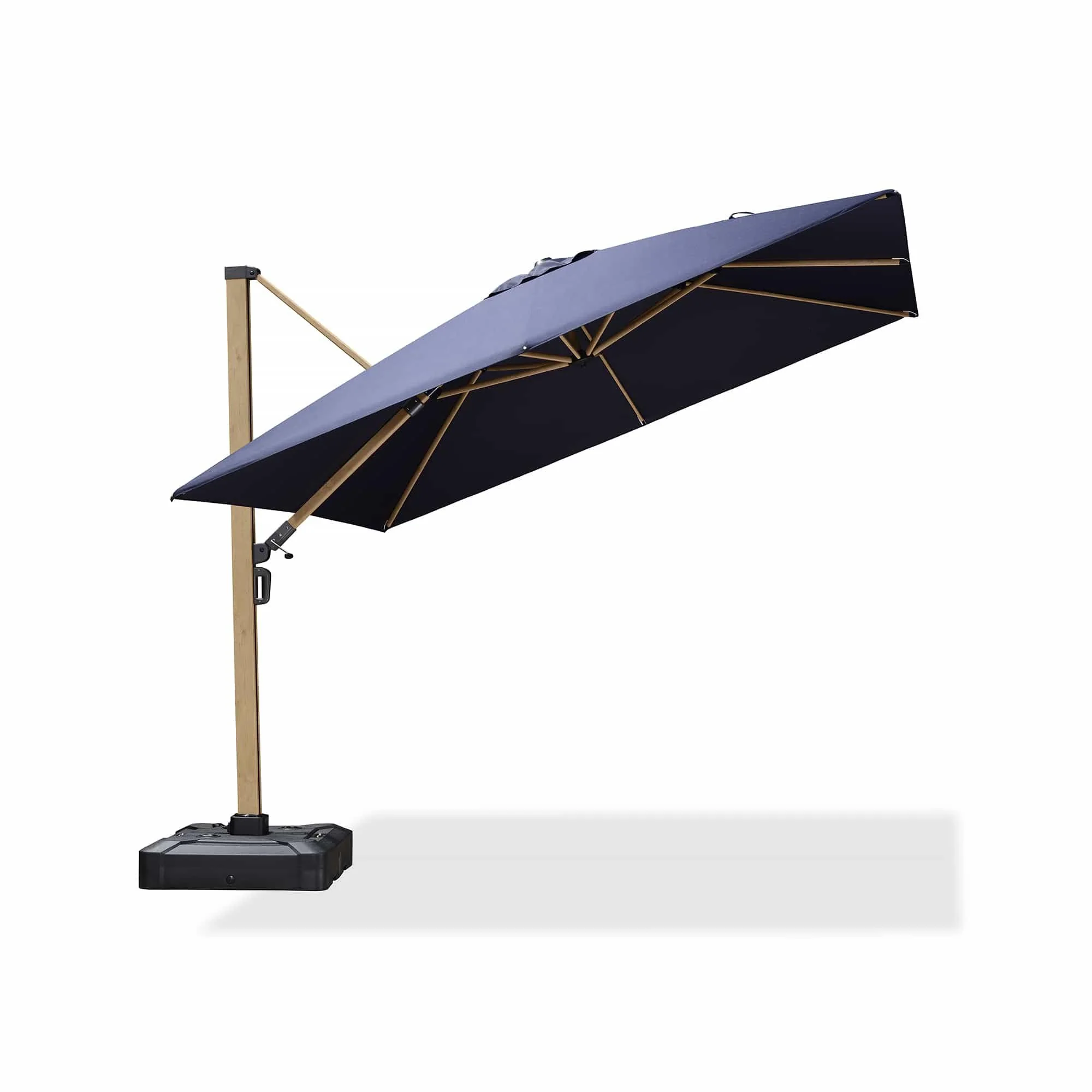 PURPLE LEAF Wood Grain Cantilever Patio Umbrella Aluminum Outdoor Umbrellas - Image 7