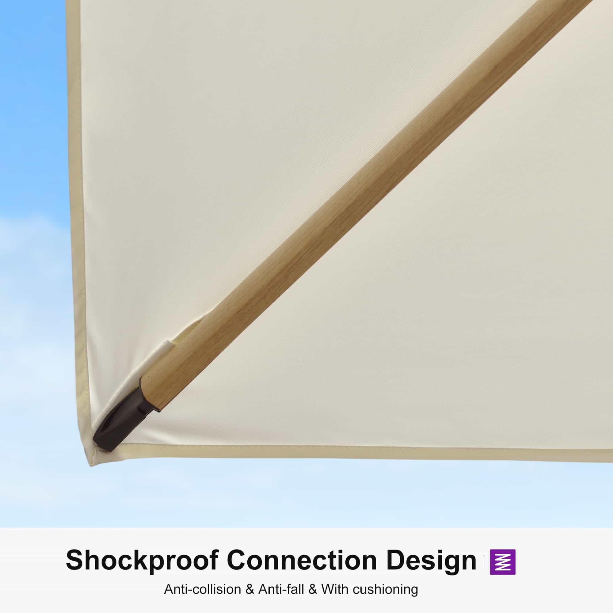 PURPLE LEAF Wood Grain Cantilever Patio Umbrella Aluminum Outdoor Umbrellas - Image 66