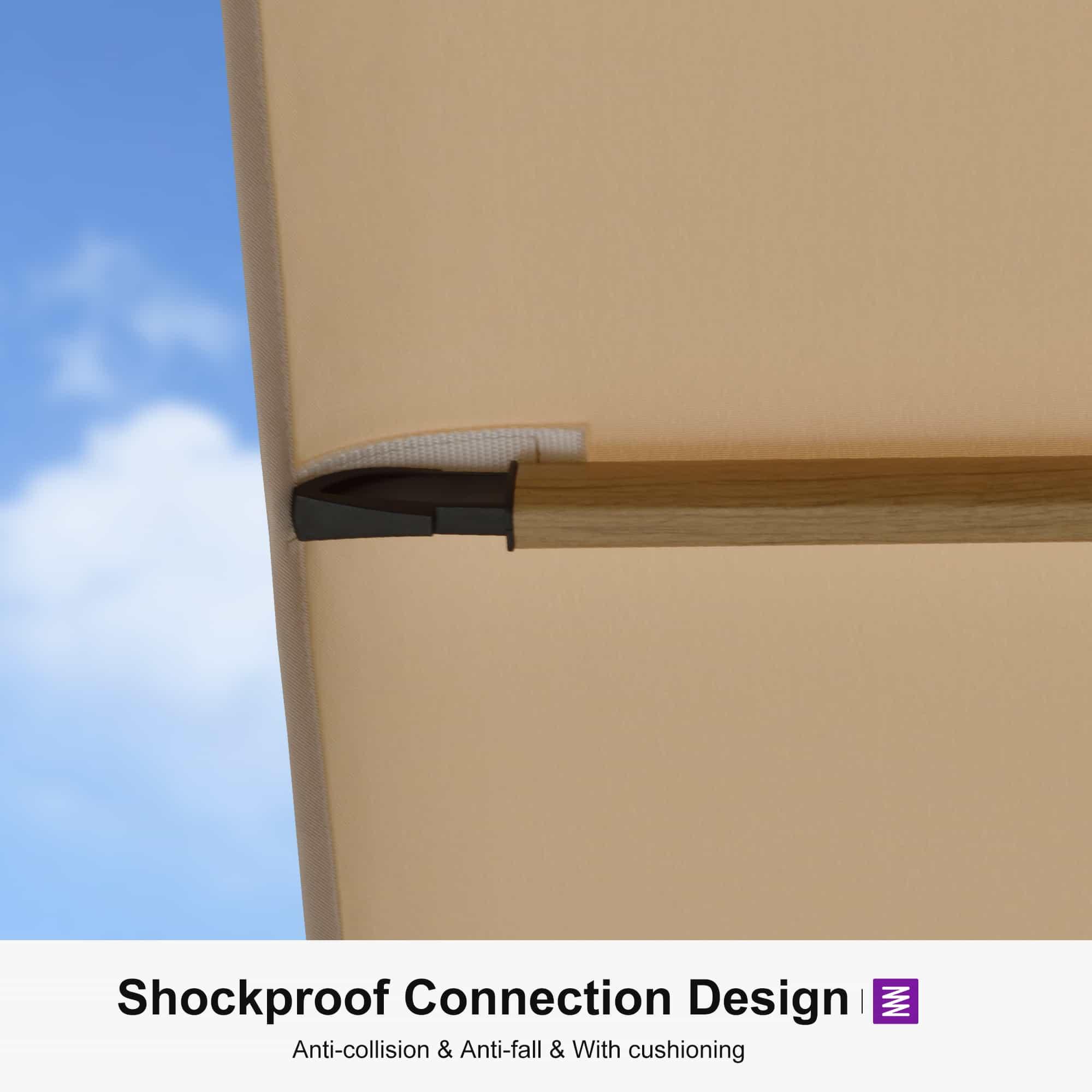 PURPLE LEAF Wood Grain Cantilever Patio Umbrella Aluminum Outdoor Umbrellas - Image 77