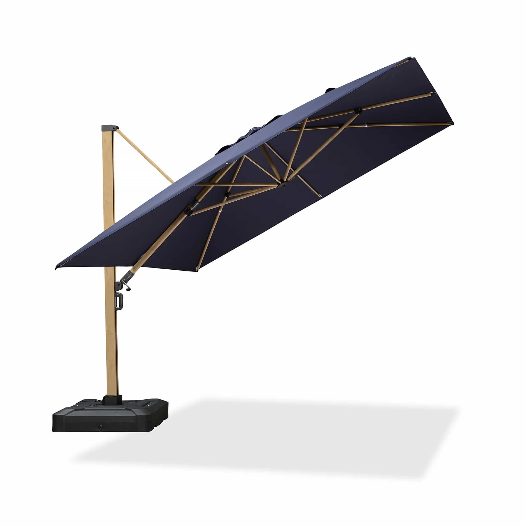PURPLE LEAF Wood Grain Cantilever Patio Umbrella Aluminum Outdoor Umbrellas - Image 86