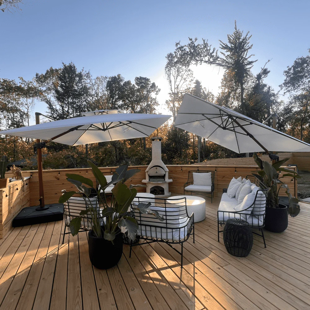 PURPLE LEAF 9 x 12 / 10 x 13 ft Rectangular Patio Umbrella Aluminum Cantilever Umbrella in Wood Color - Image 125