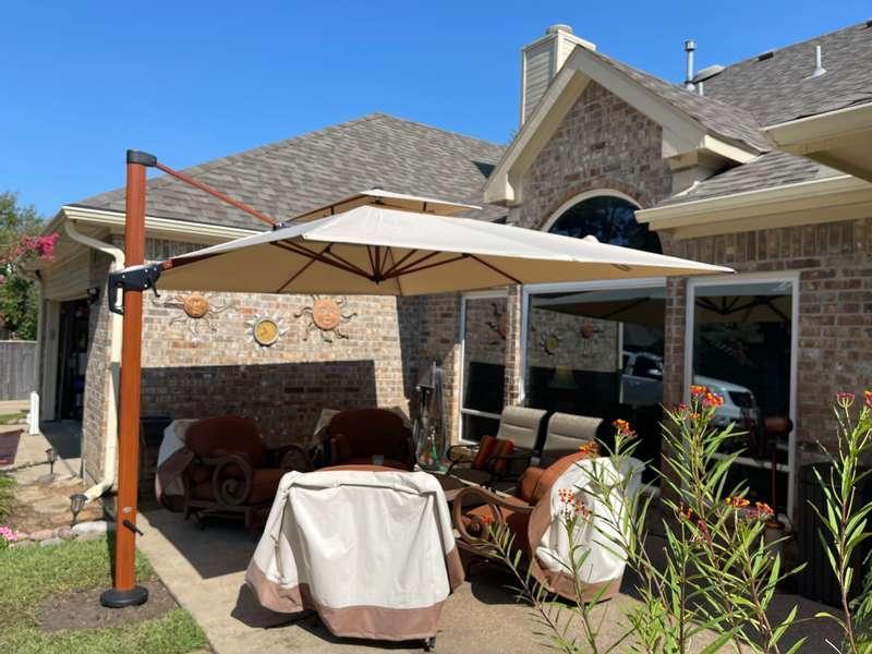 PURPLE LEAF 9 x 12 / 10 x 13 ft Rectangular Patio Umbrella Aluminum Cantilever Umbrella in Wood Color - Image 18